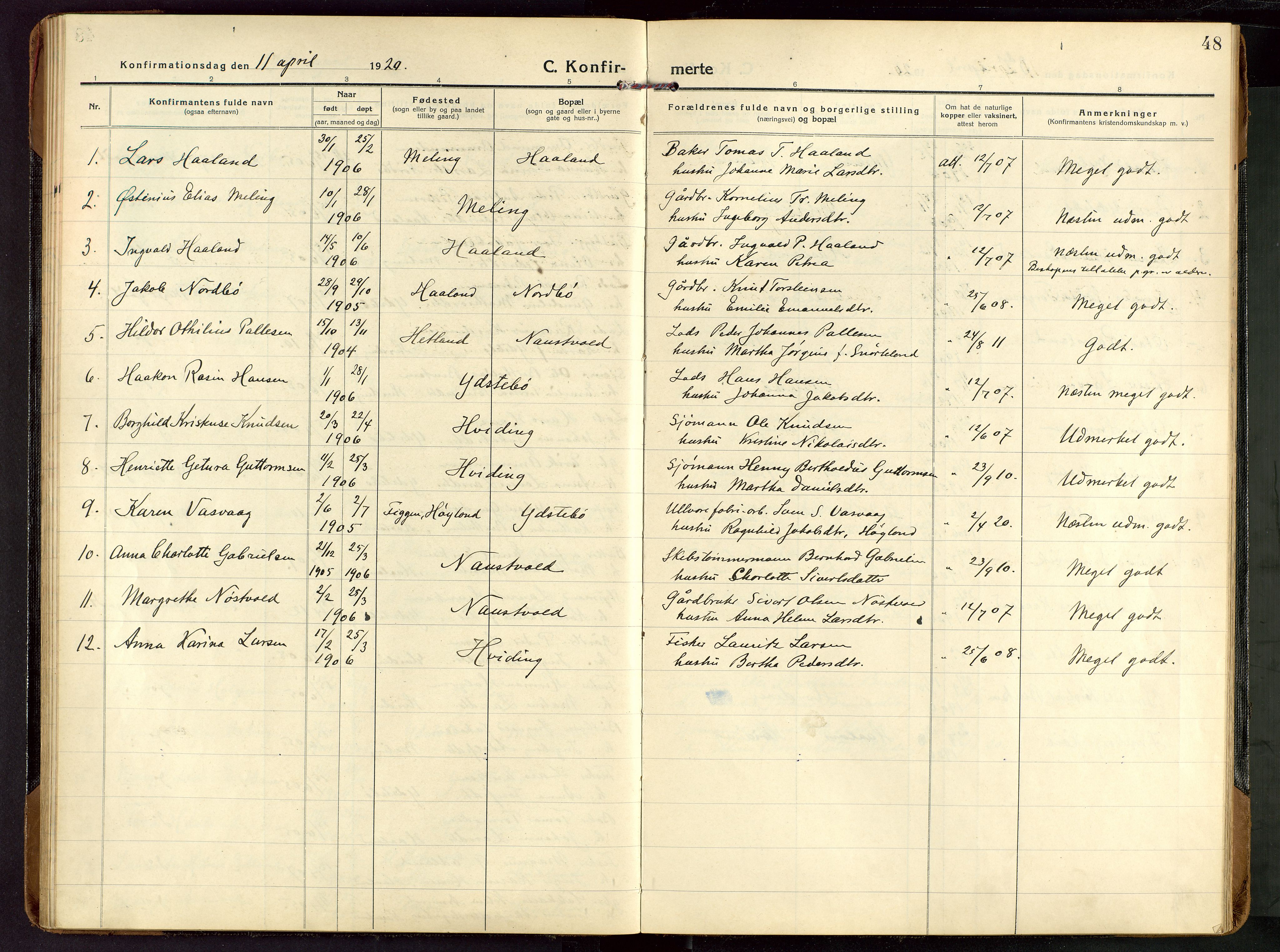 Rennesøy sokneprestkontor, AV/SAST-A -101827/H/Ha/Haa/L0018: Ministerialbok nr. A 18, 1917-1937, s. 48