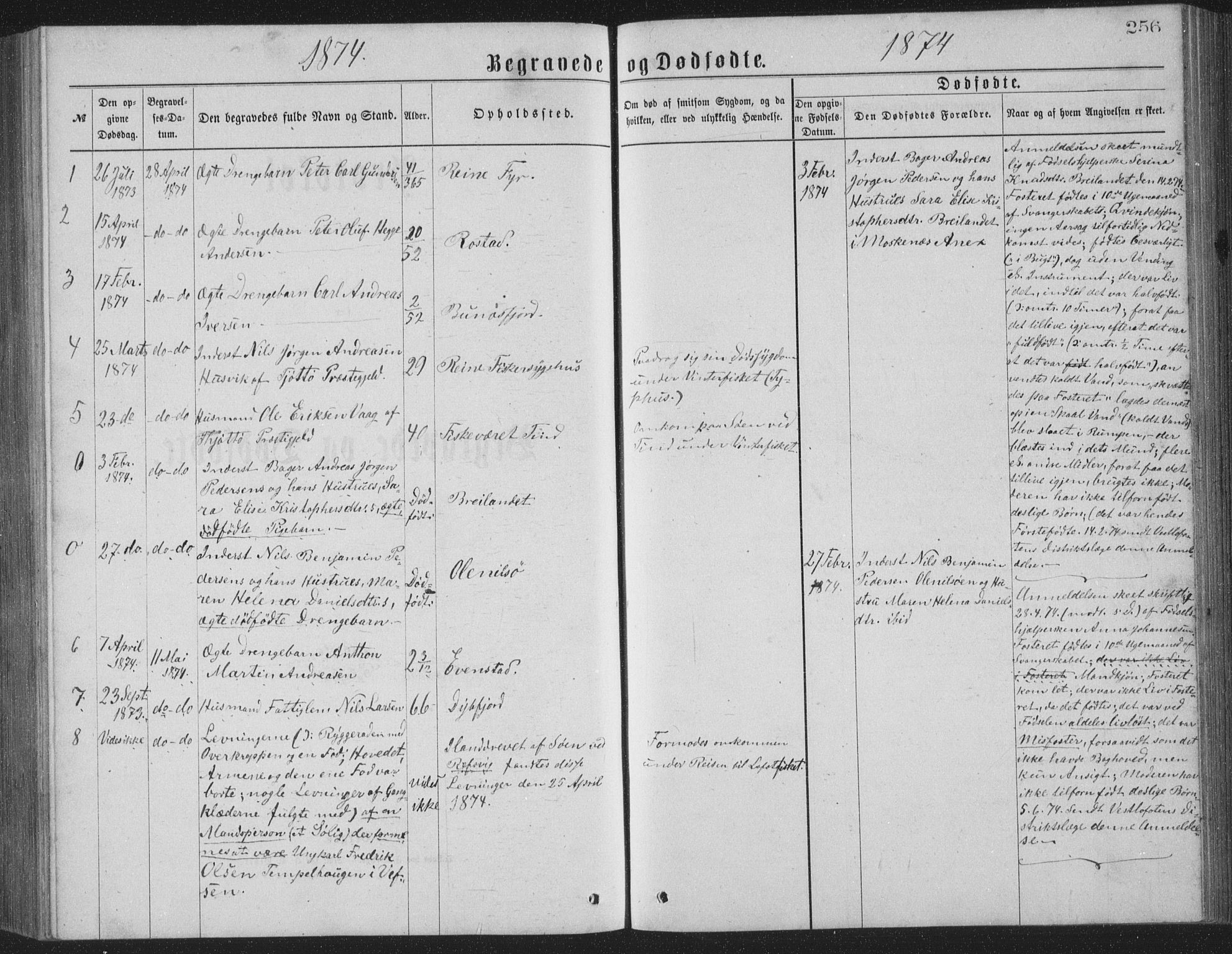 Ministerialprotokoller, klokkerbøker og fødselsregistre - Nordland, SAT/A-1459/886/L1225: Klokkerbok nr. 886C02, 1874-1896, s. 256