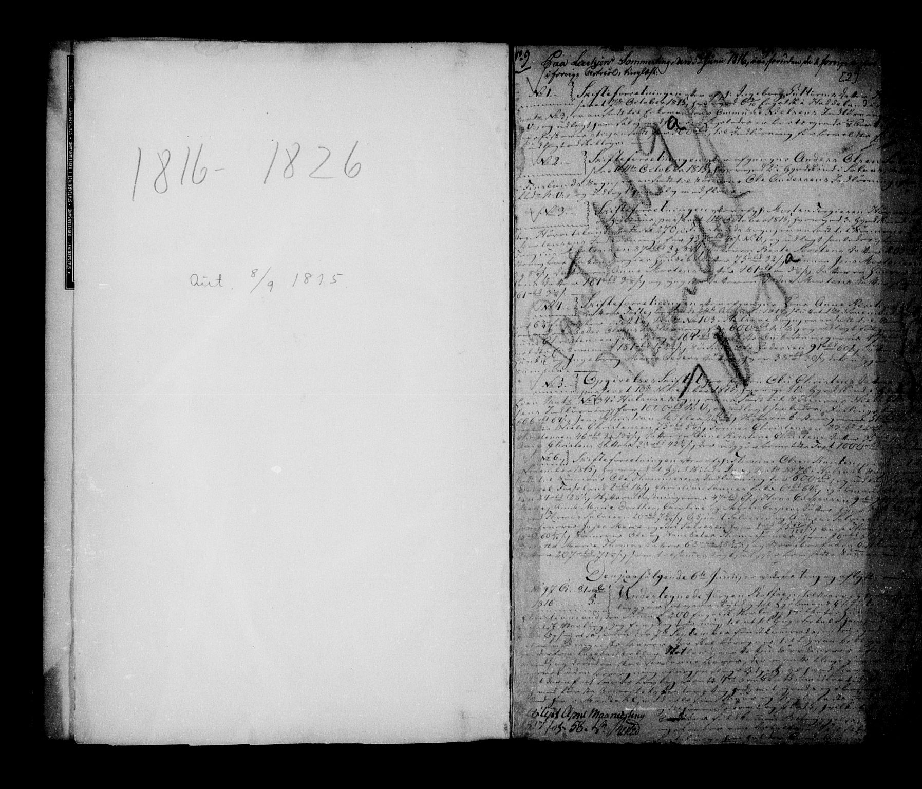 Mandal sorenskriveri, SAK/1221-0005/001/G/Gb/Gba/L0021: Pantebok nr. 9a, 1816-1821, s. 2