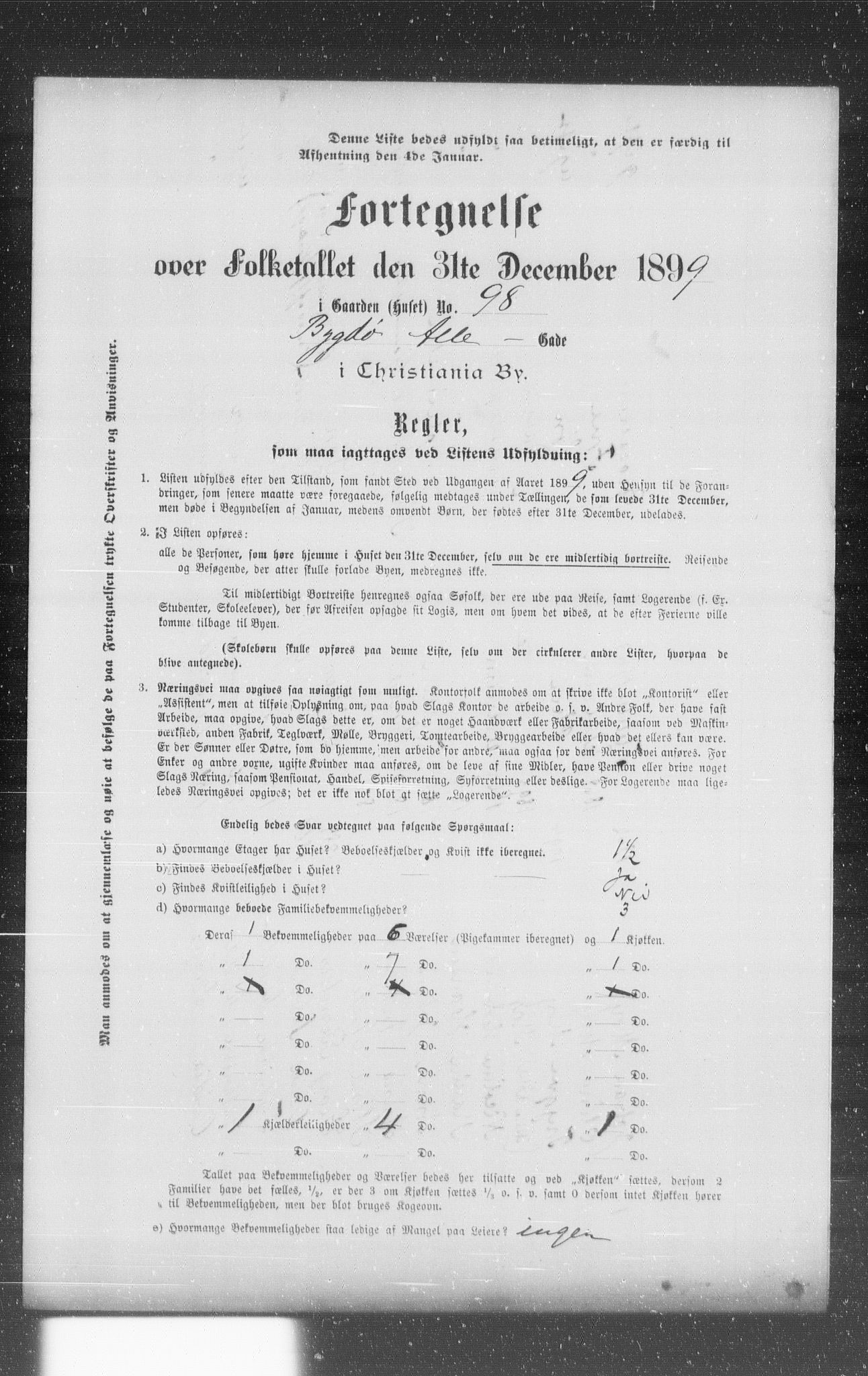 OBA, Kommunal folketelling 31.12.1899 for Kristiania kjøpstad, 1899, s. 1474