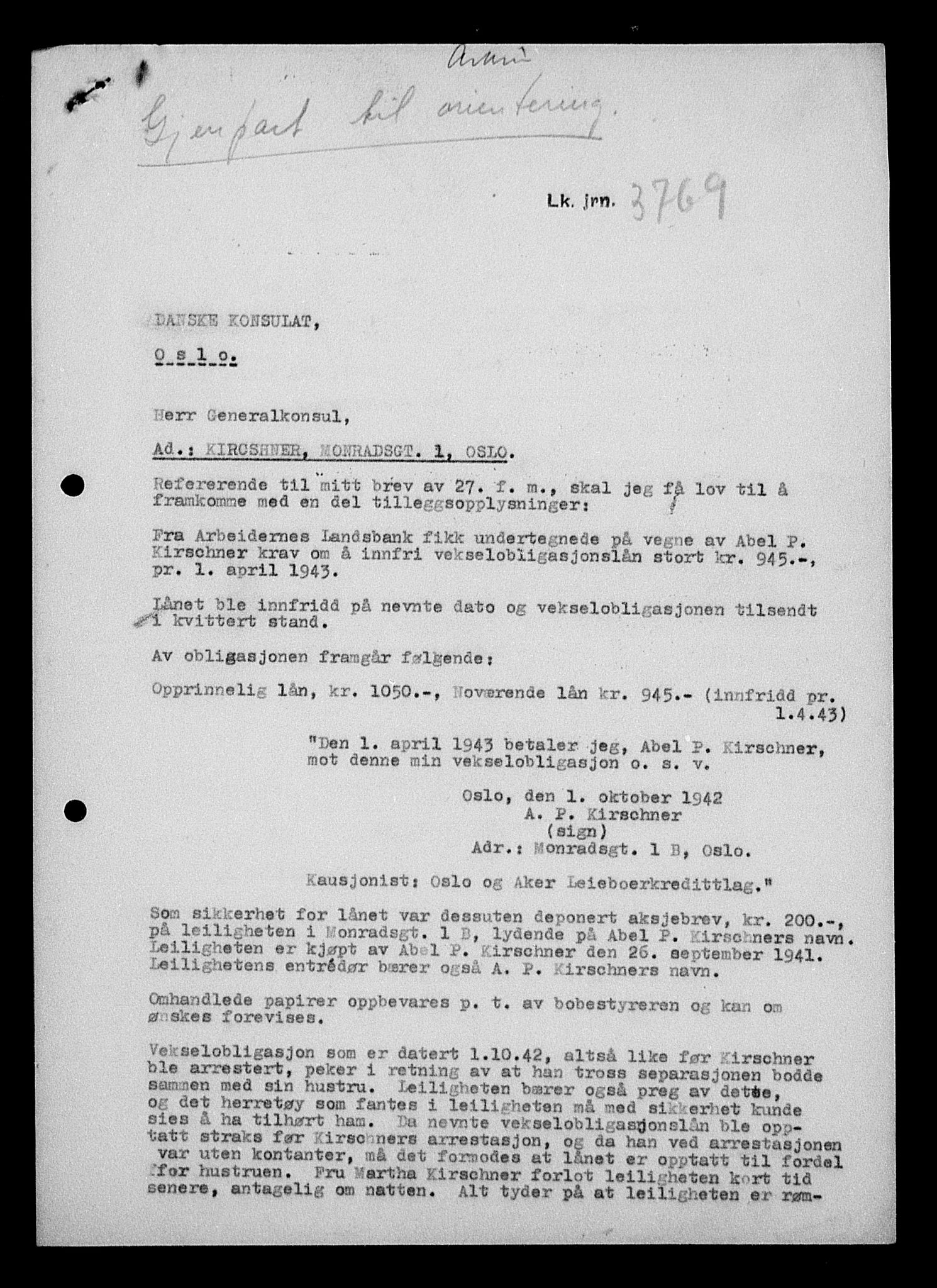 Justisdepartementet, Tilbakeføringskontoret for inndratte formuer, AV/RA-S-1564/H/Hc/Hcc/L0951: --, 1945-1947, s. 495
