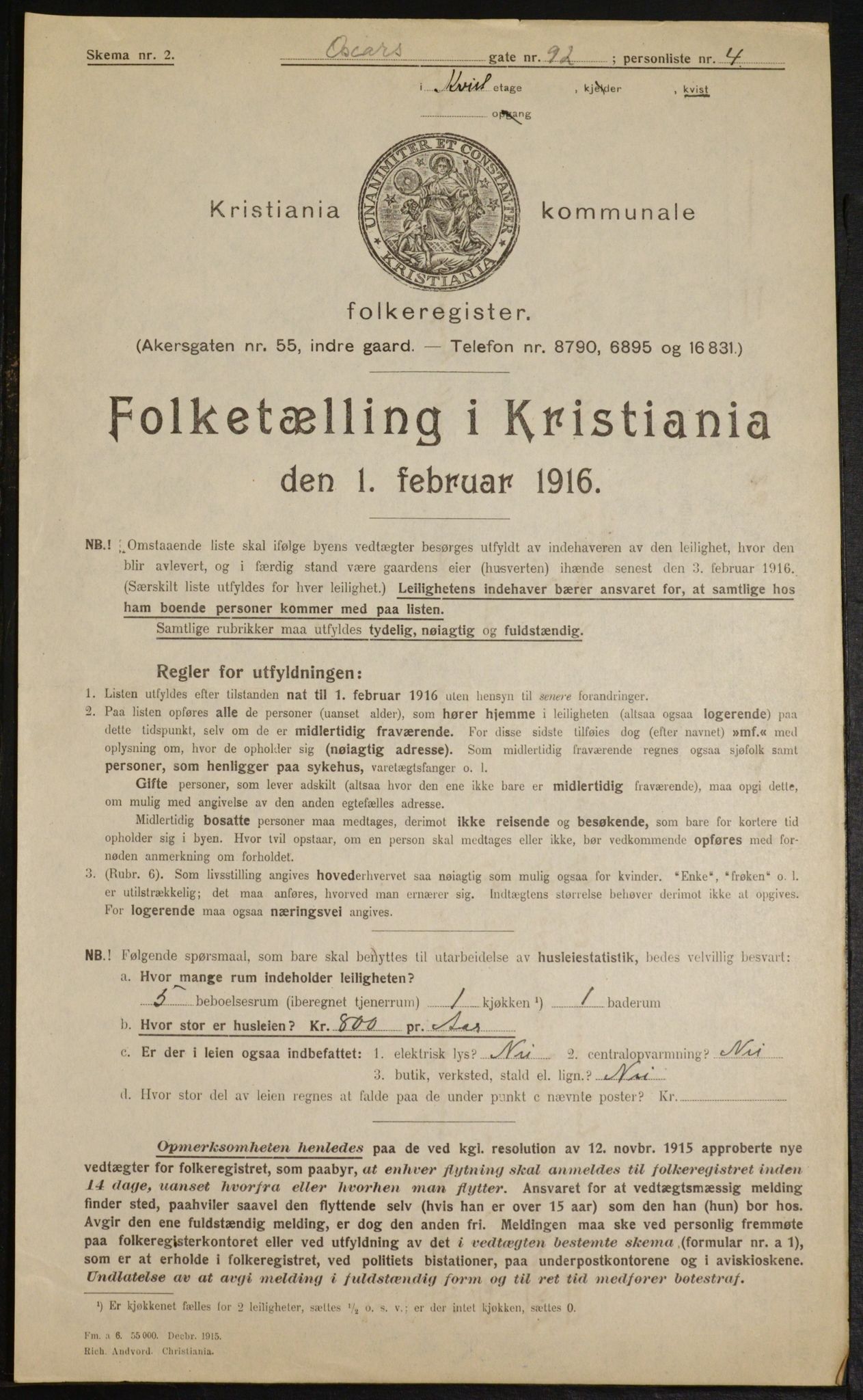 OBA, Kommunal folketelling 1.2.1916 for Kristiania, 1916, s. 78858