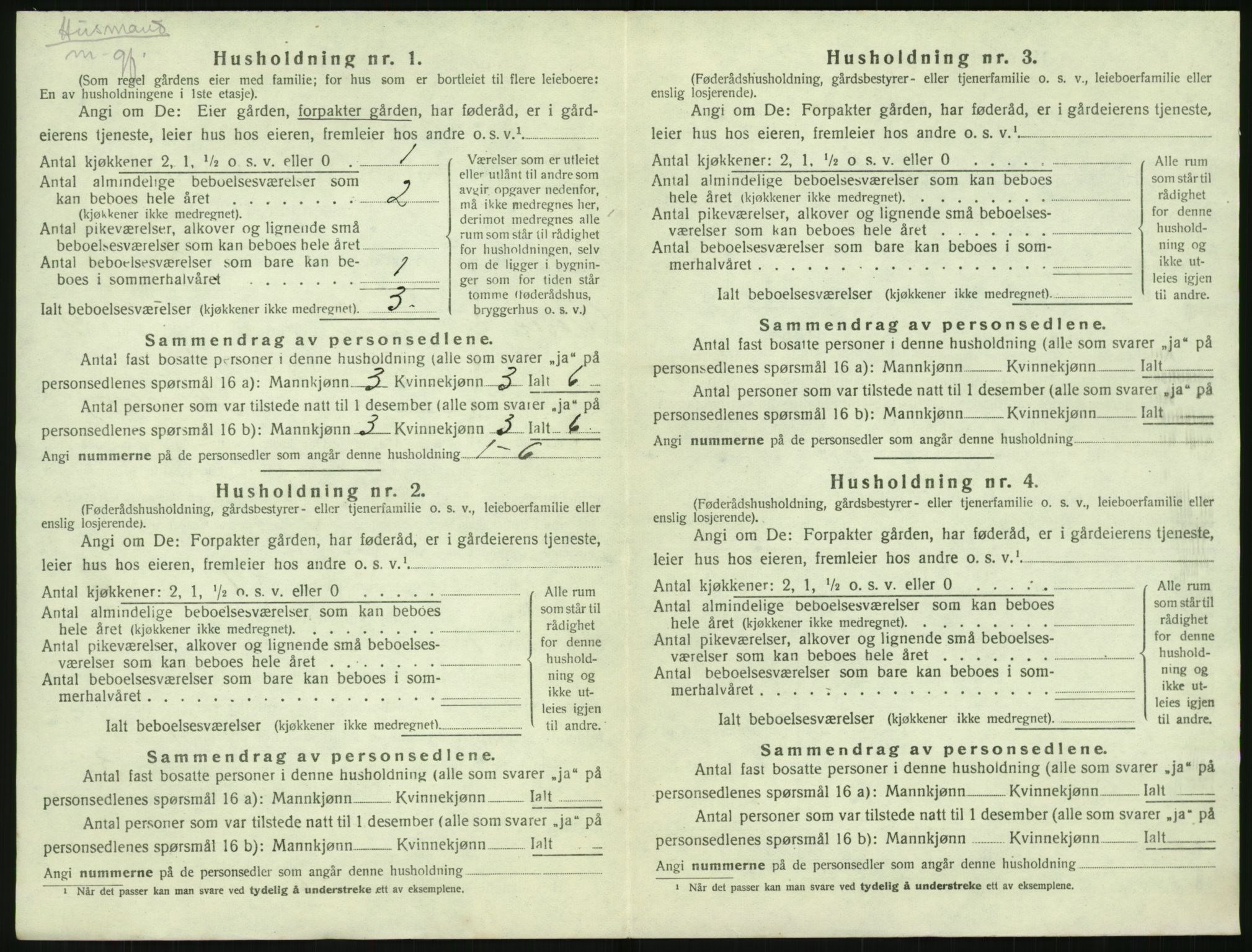 SAK, Folketelling 1920 for 0926 Vestre Moland herred, 1920, s. 1032