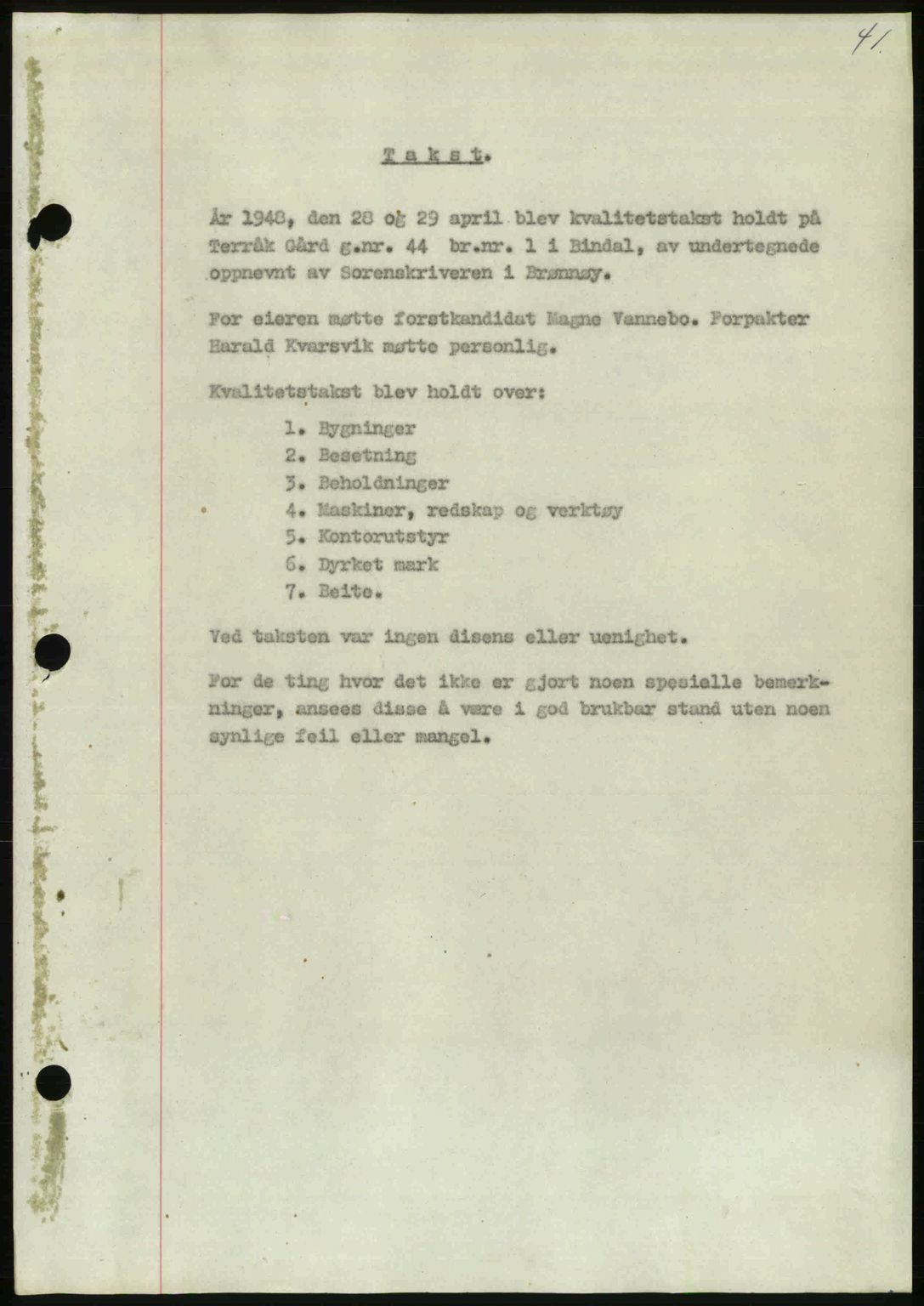 Brønnøy sorenskriveri, SAT/A-4170/1/2/2C: Pantebok nr. 30, 1948-1948, Dagboknr: 538/1948