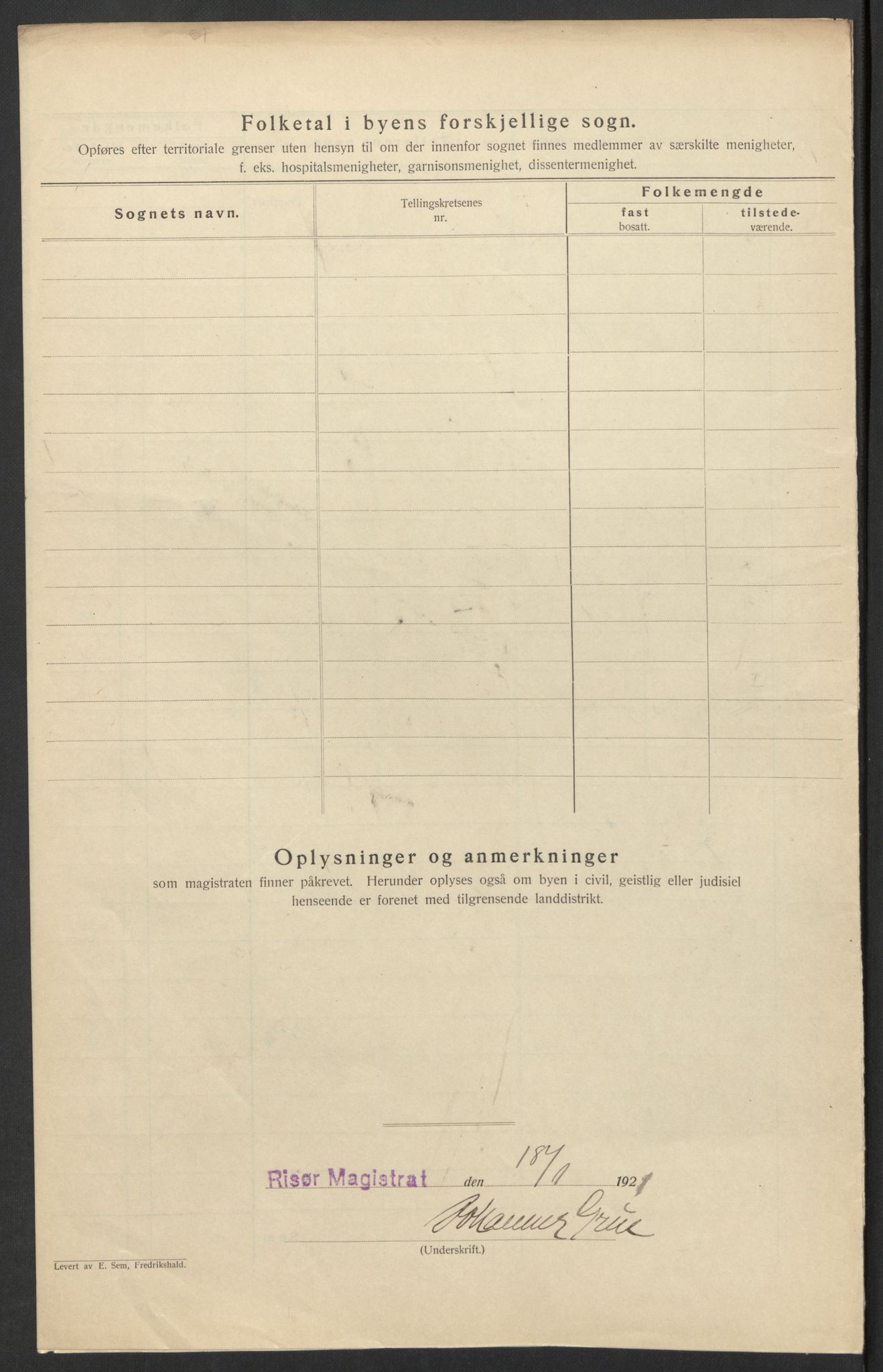 SAK, Folketelling 1920 for 0901 Risør kjøpstad, 1920, s. 5