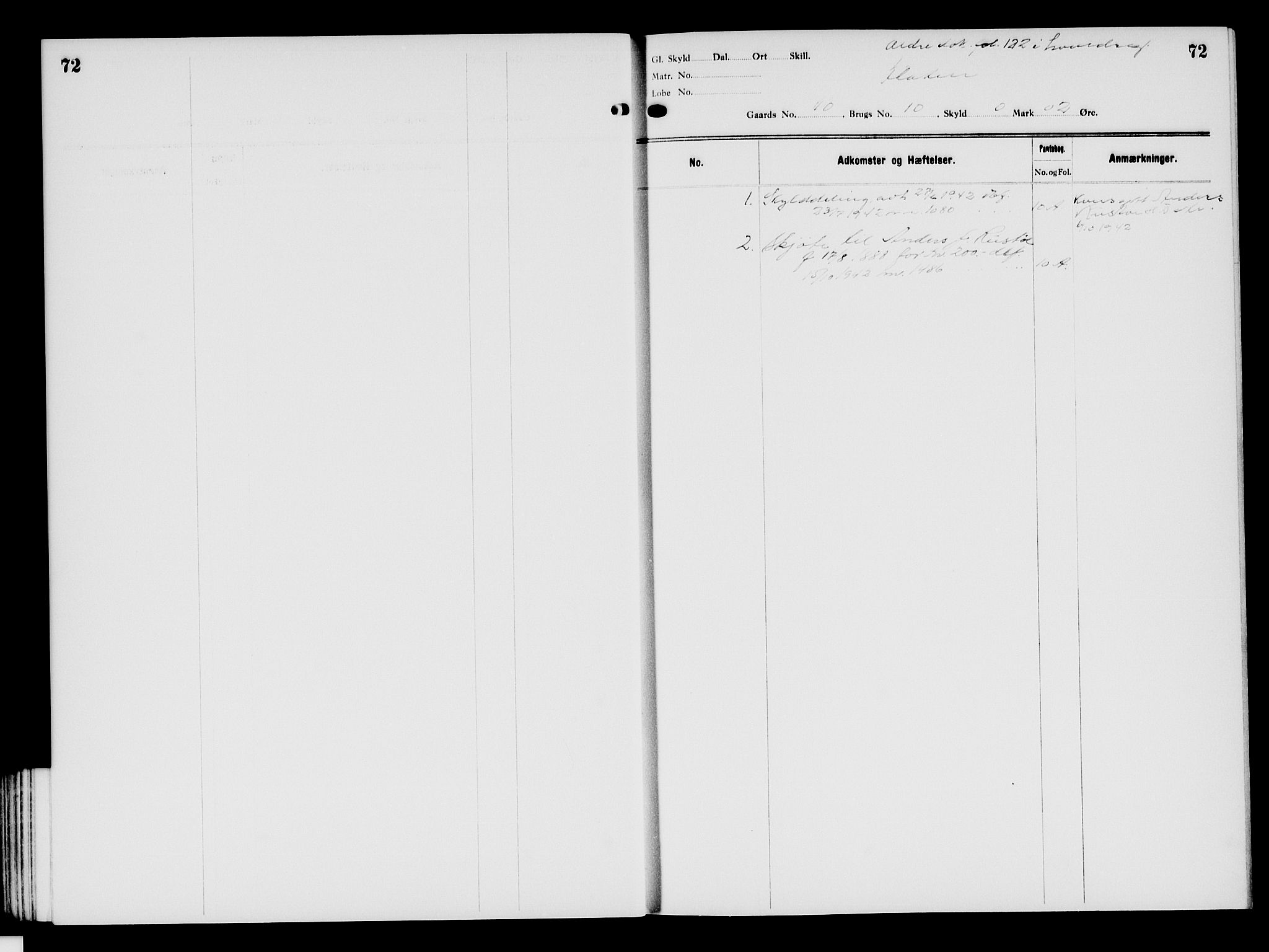 Valdres sorenskriveri, AV/SAH-TING-016/H/Ha/Hae/L0003: Panteregister nr. 5.3, 1934-1940, s. 72