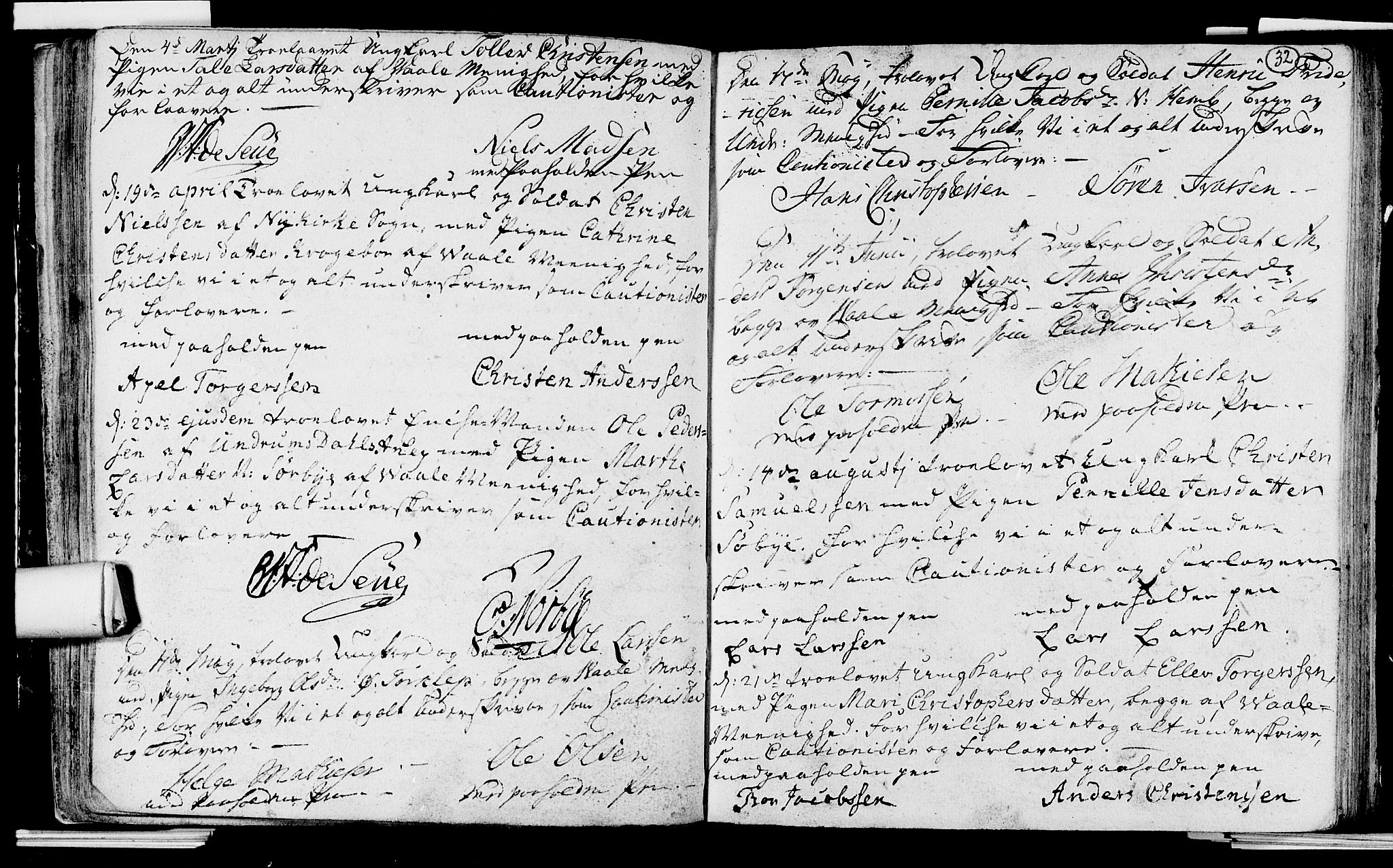 Våle kirkebøker, AV/SAKO-A-334/H/Hb/L0002: Forlovererklæringer nr. 2, 1756-1799, s. 32