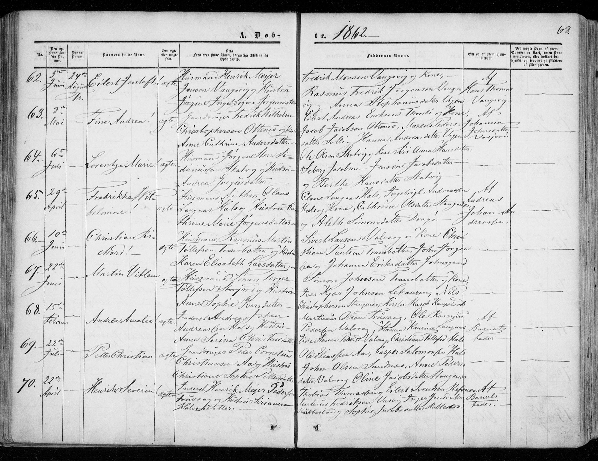 Tranøy sokneprestkontor, AV/SATØ-S-1313/I/Ia/Iaa/L0007kirke: Ministerialbok nr. 7, 1856-1866, s. 68
