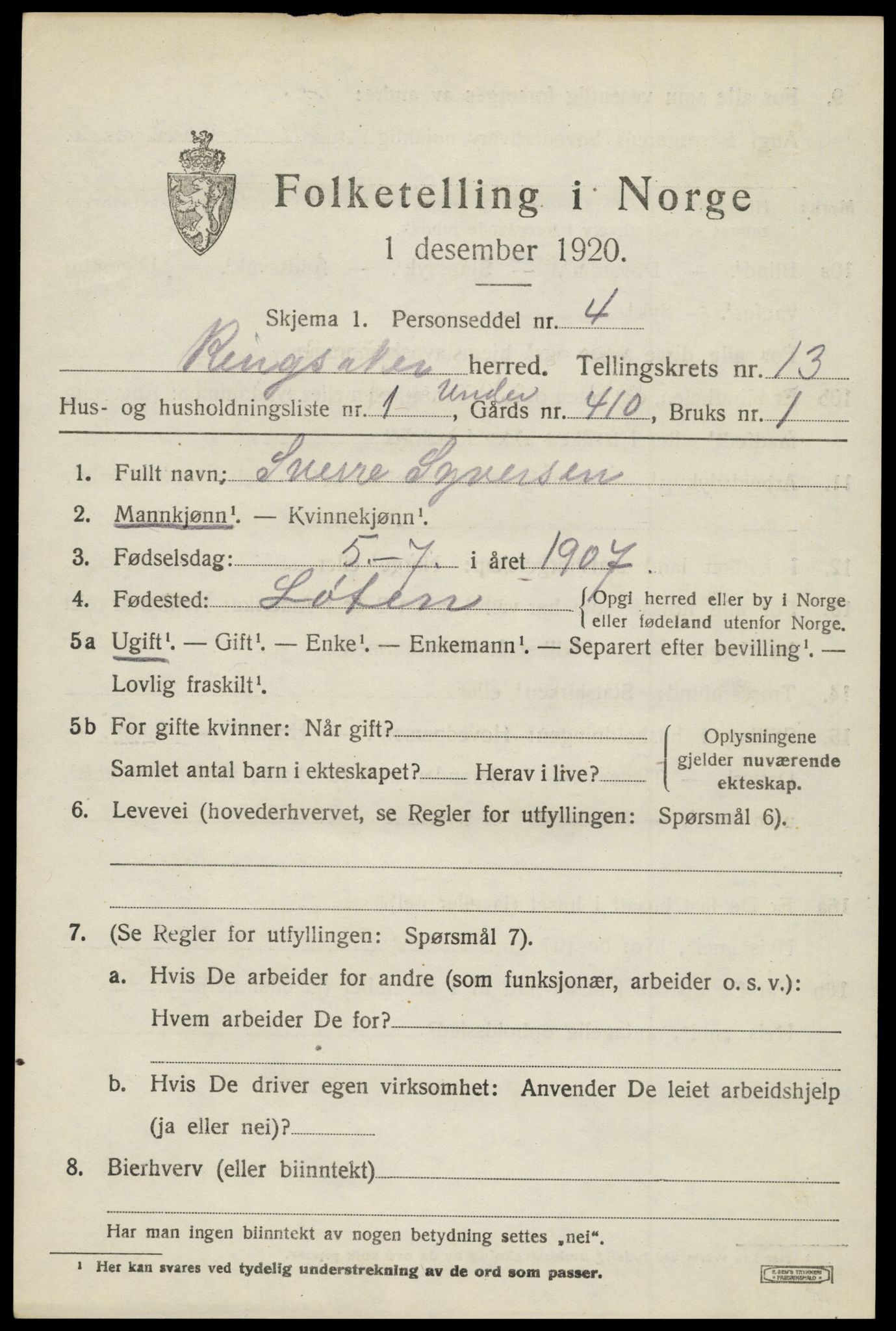 SAH, Folketelling 1920 for 0412 Ringsaker herred, 1920, s. 20630