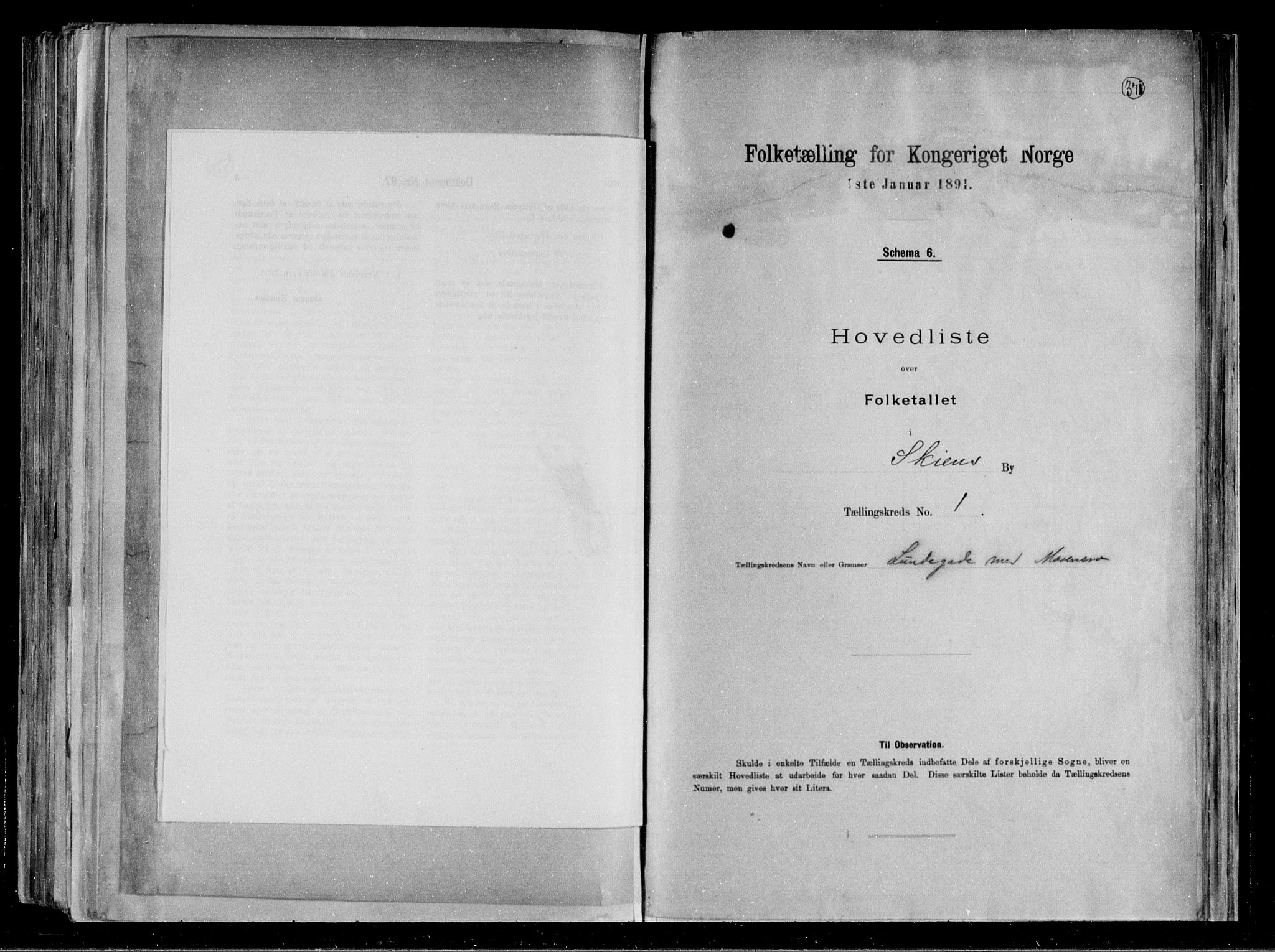 RA, Folketelling 1891 for 0806 Skien kjøpstad, 1891, s. 9