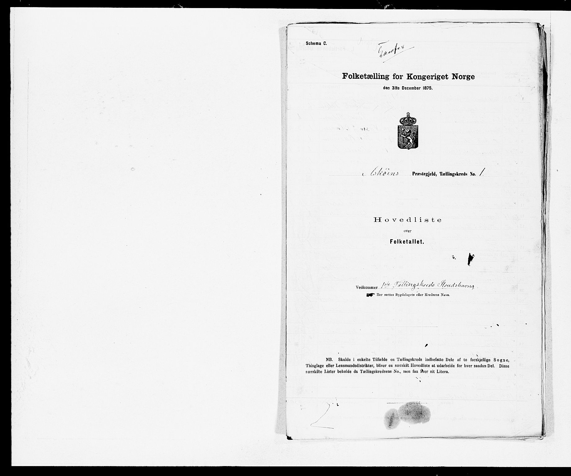 SAB, Folketelling 1875 for 1247P Askøy prestegjeld, 1875, s. 2