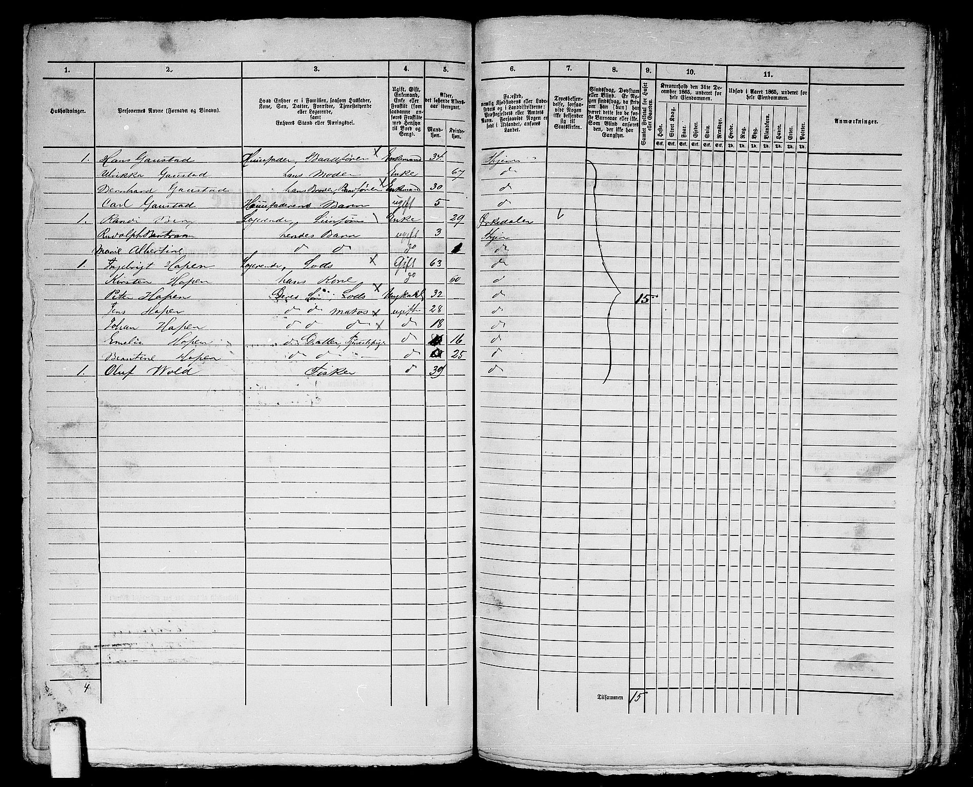 RA, Folketelling 1865 for 1601 Trondheim kjøpstad, 1865, s. 720