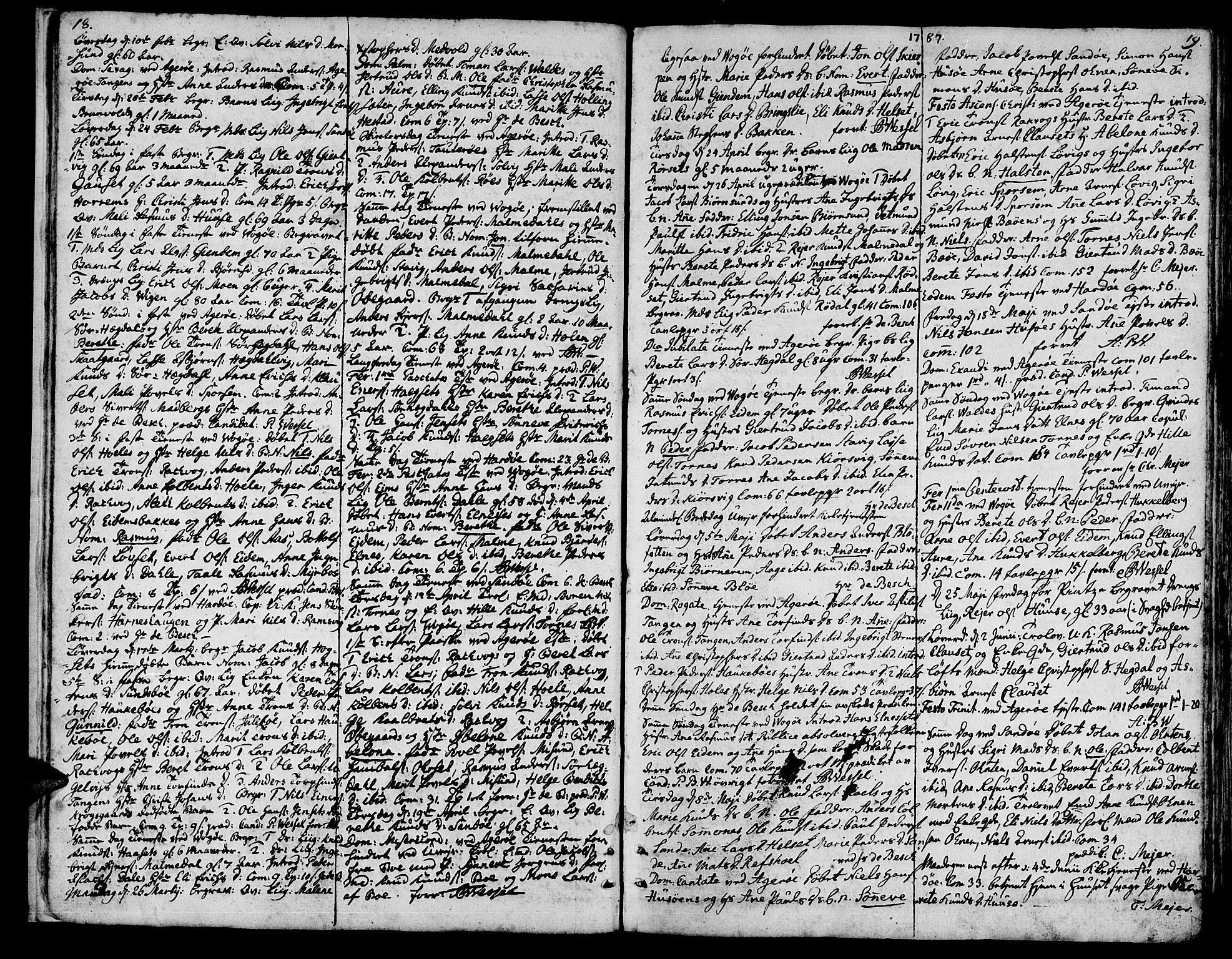 Ministerialprotokoller, klokkerbøker og fødselsregistre - Møre og Romsdal, AV/SAT-A-1454/560/L0717: Ministerialbok nr. 560A01, 1785-1808, s. 18-19