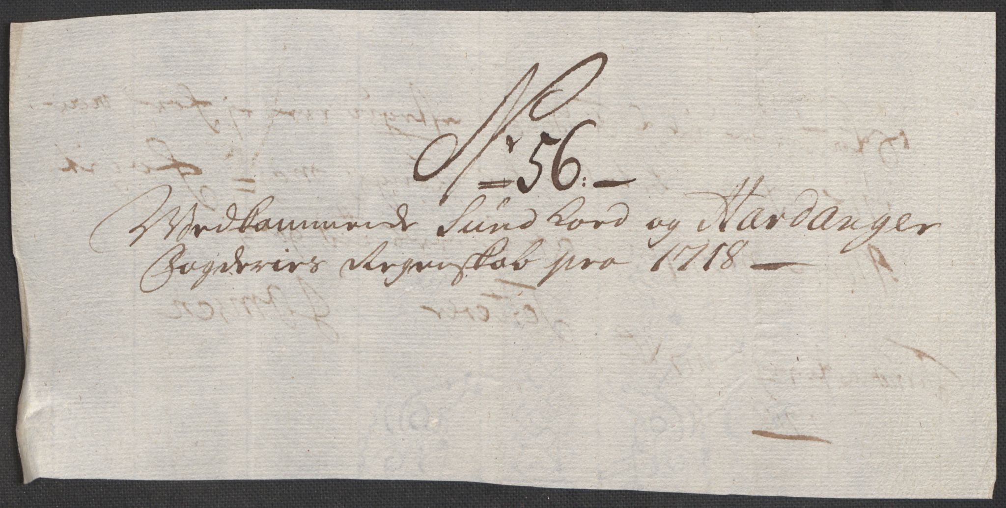 Rentekammeret inntil 1814, Reviderte regnskaper, Fogderegnskap, AV/RA-EA-4092/R48/L2996: Fogderegnskap Sunnhordland og Hardanger, 1718, s. 42