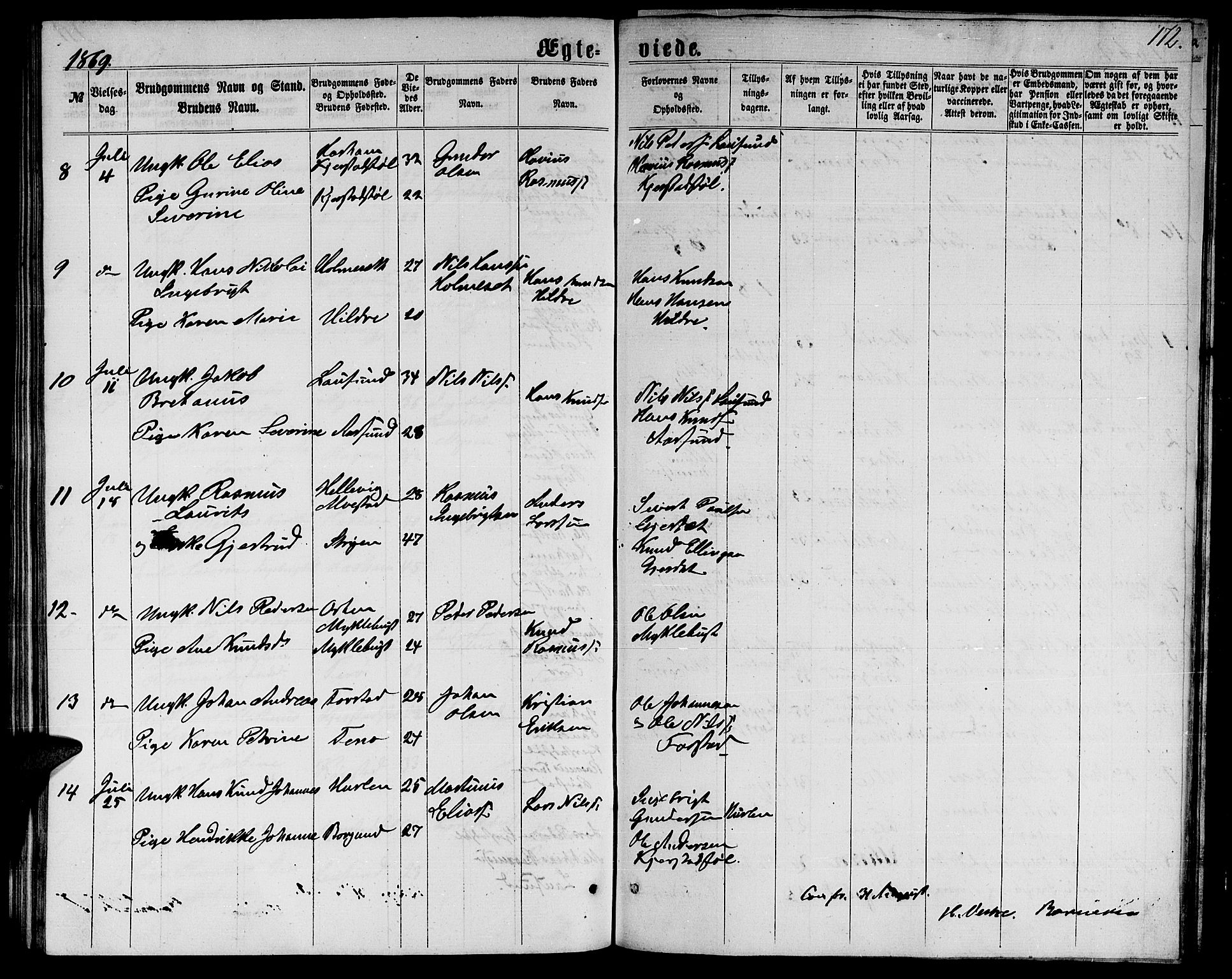 Ministerialprotokoller, klokkerbøker og fødselsregistre - Møre og Romsdal, AV/SAT-A-1454/536/L0508: Klokkerbok nr. 536C03, 1860-1870, s. 172