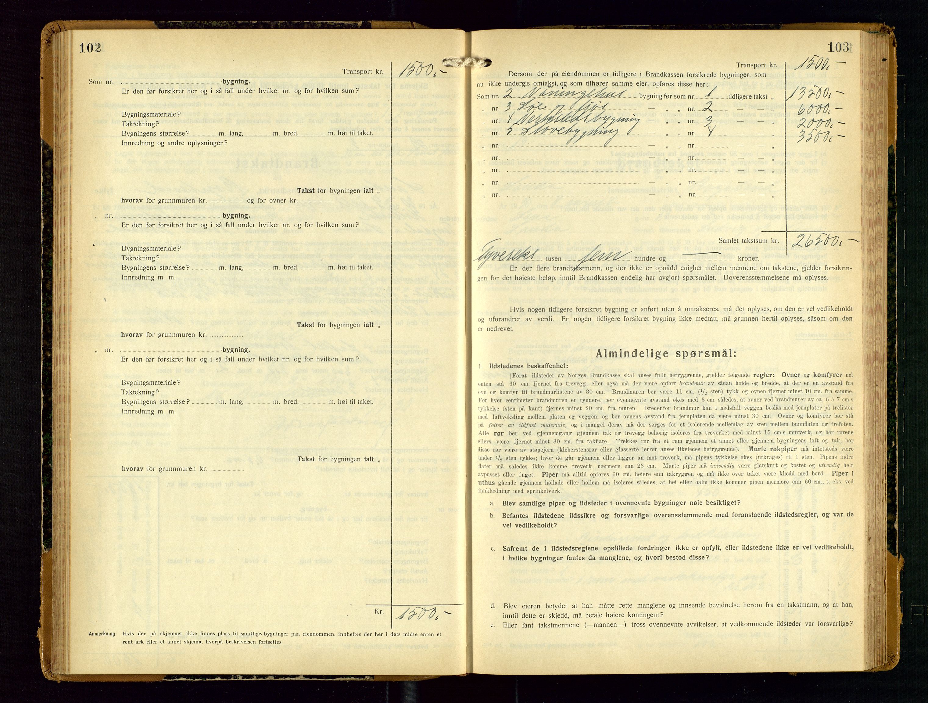 Sauda lensmannskontor, AV/SAST-A-100177/Gob/L0003: Branntakstprotokoll - skjematakst, 1928-1936, s. 102-103