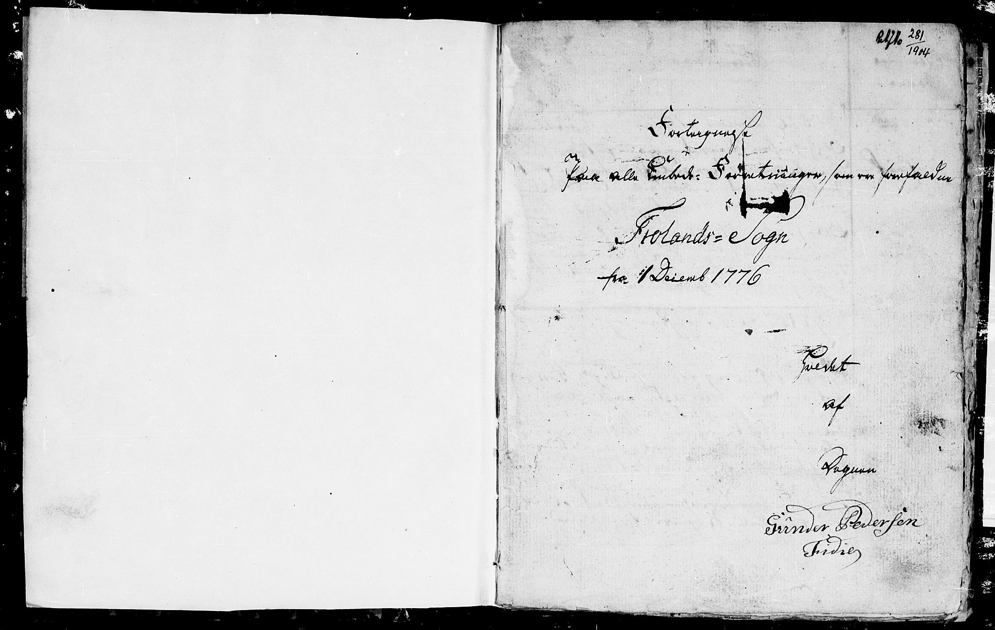 Froland sokneprestkontor, SAK/1111-0013/F/Fb/L0004: Klokkerbok nr. B 4, 1776-1786, s. 1