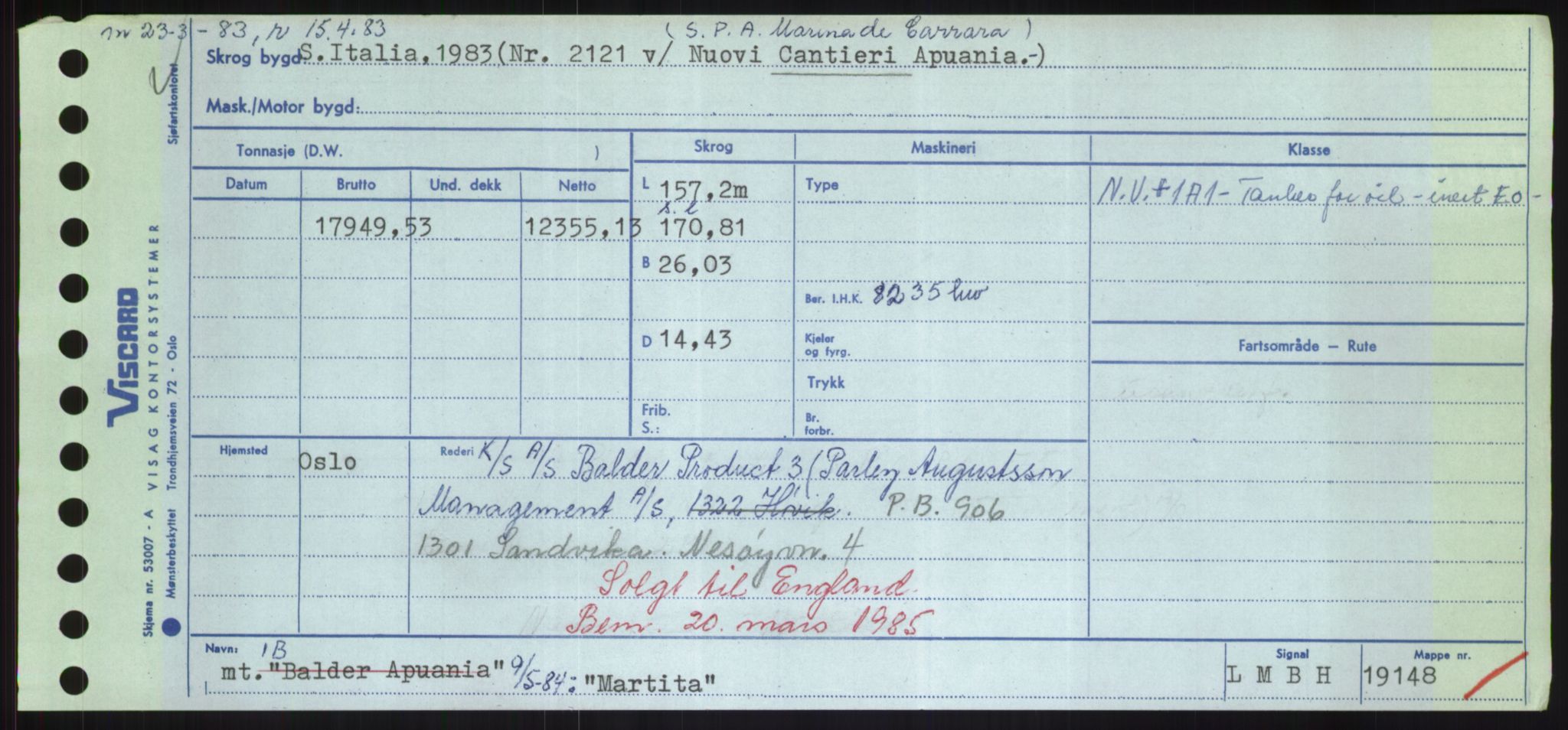 Sjøfartsdirektoratet med forløpere, Skipsmålingen, AV/RA-S-1627/H/Hd/L0024: Fartøy, M-Mim, s. 365