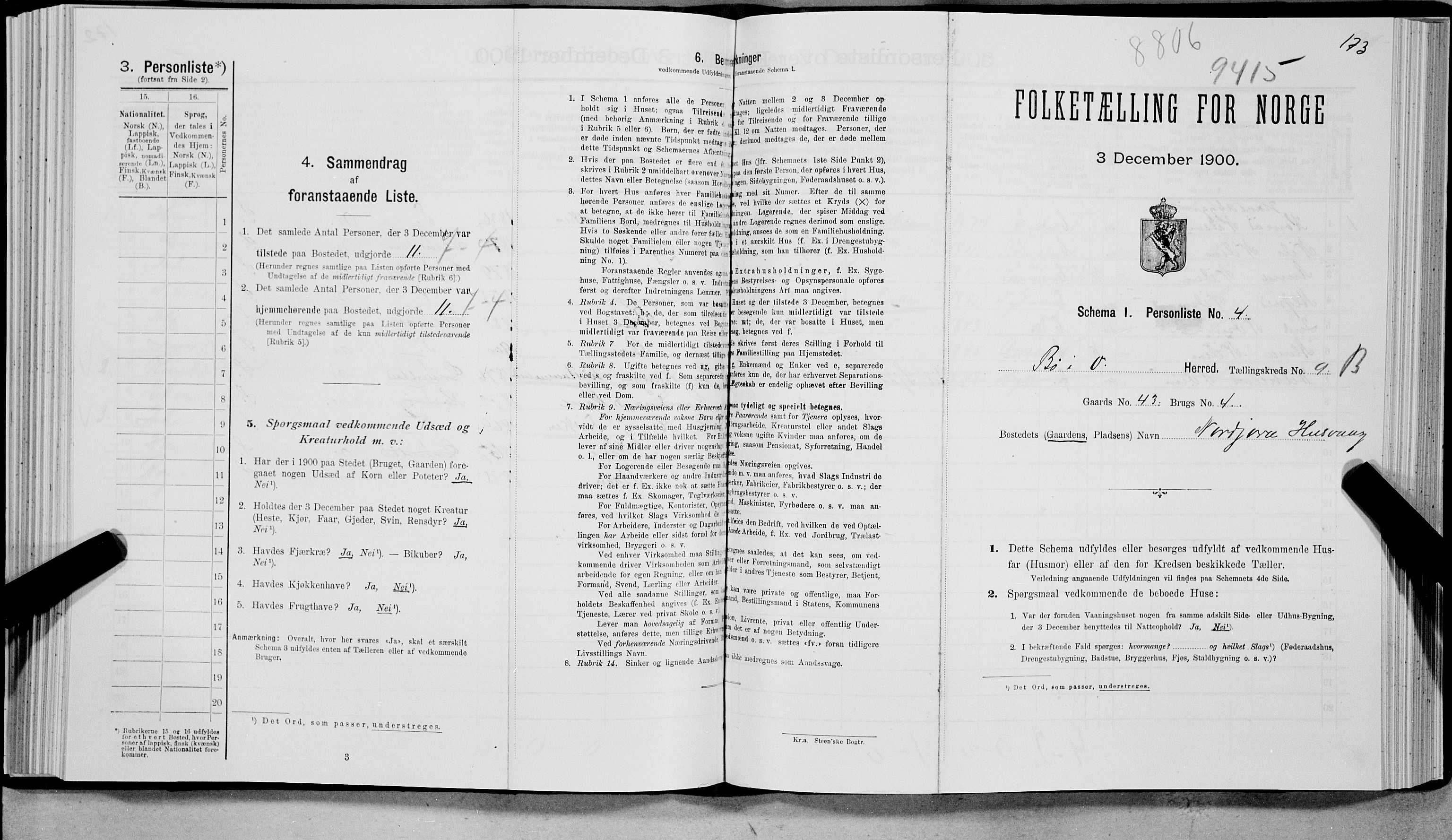 SAT, Folketelling 1900 for 1867 Bø herred, 1900, s. 1075