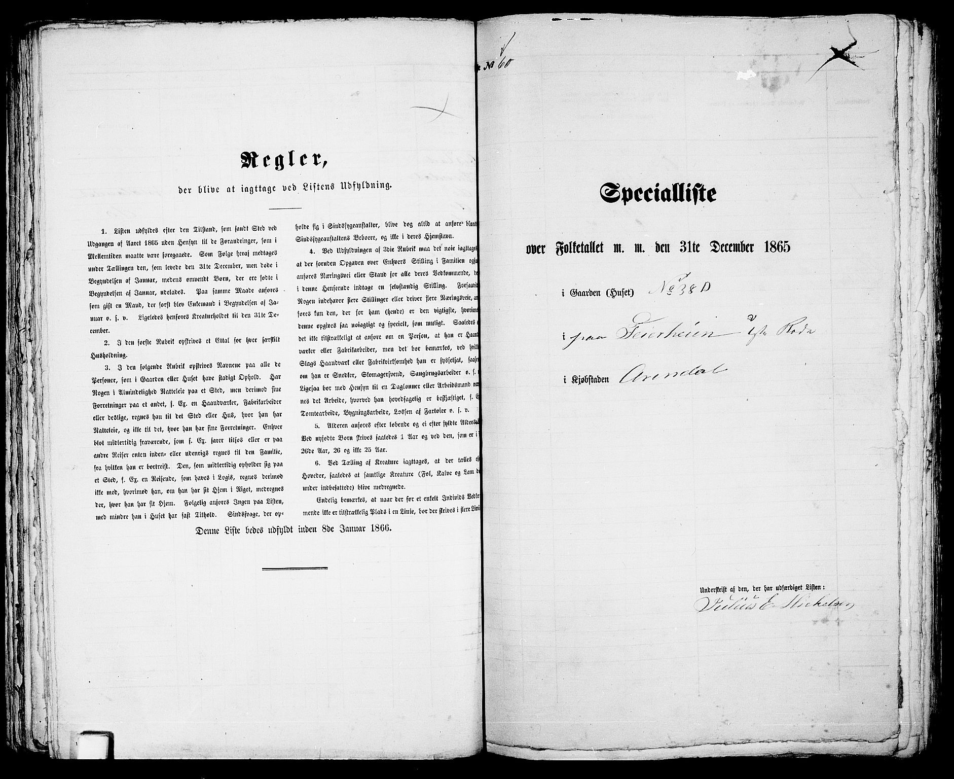 RA, Folketelling 1865 for 0903P Arendal prestegjeld, 1865, s. 123