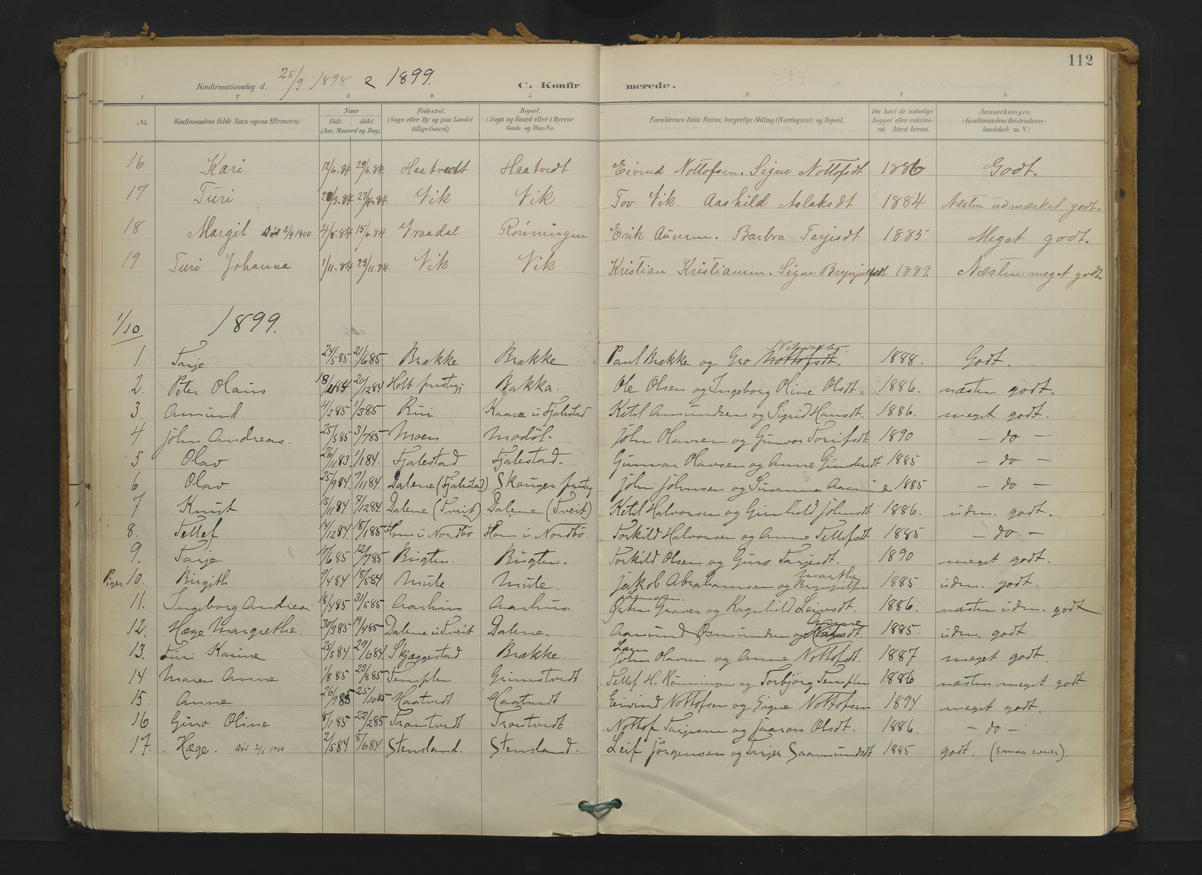 Nissedal kirkebøker, AV/SAKO-A-288/F/Fa/L0005: Ministerialbok nr. I 5, 1887-1924, s. 112