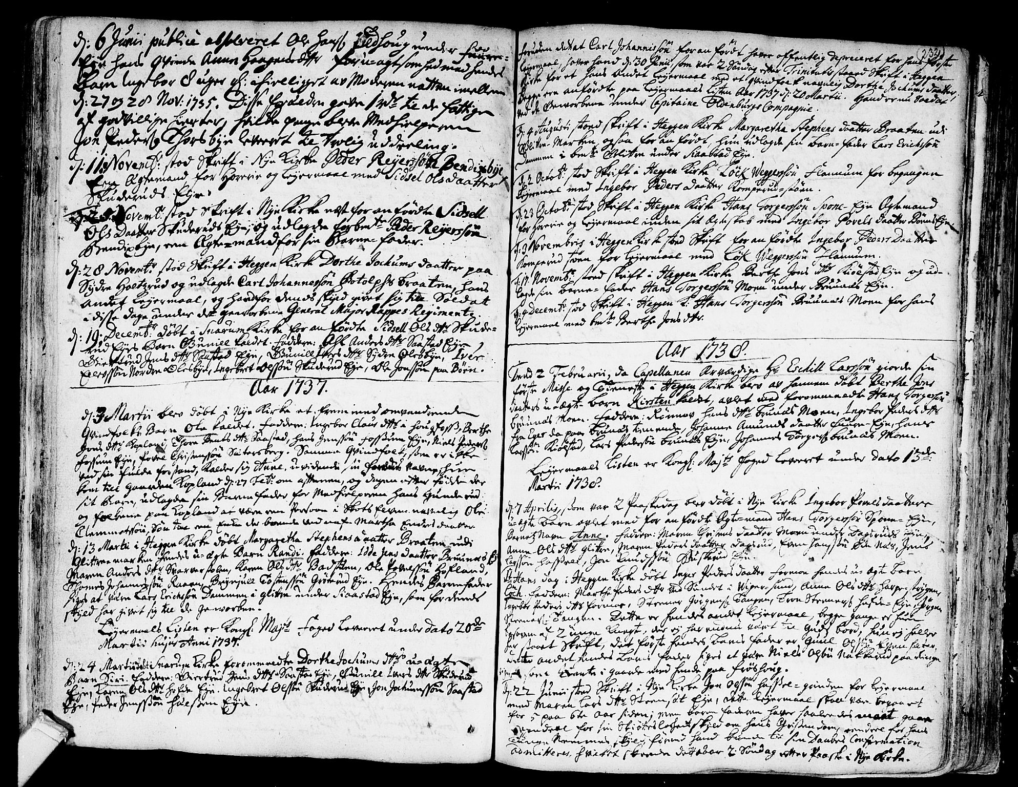 Modum kirkebøker, AV/SAKO-A-234/F/Fa/L0001: Ministerialbok nr. 1, 1712-1740, s. 232