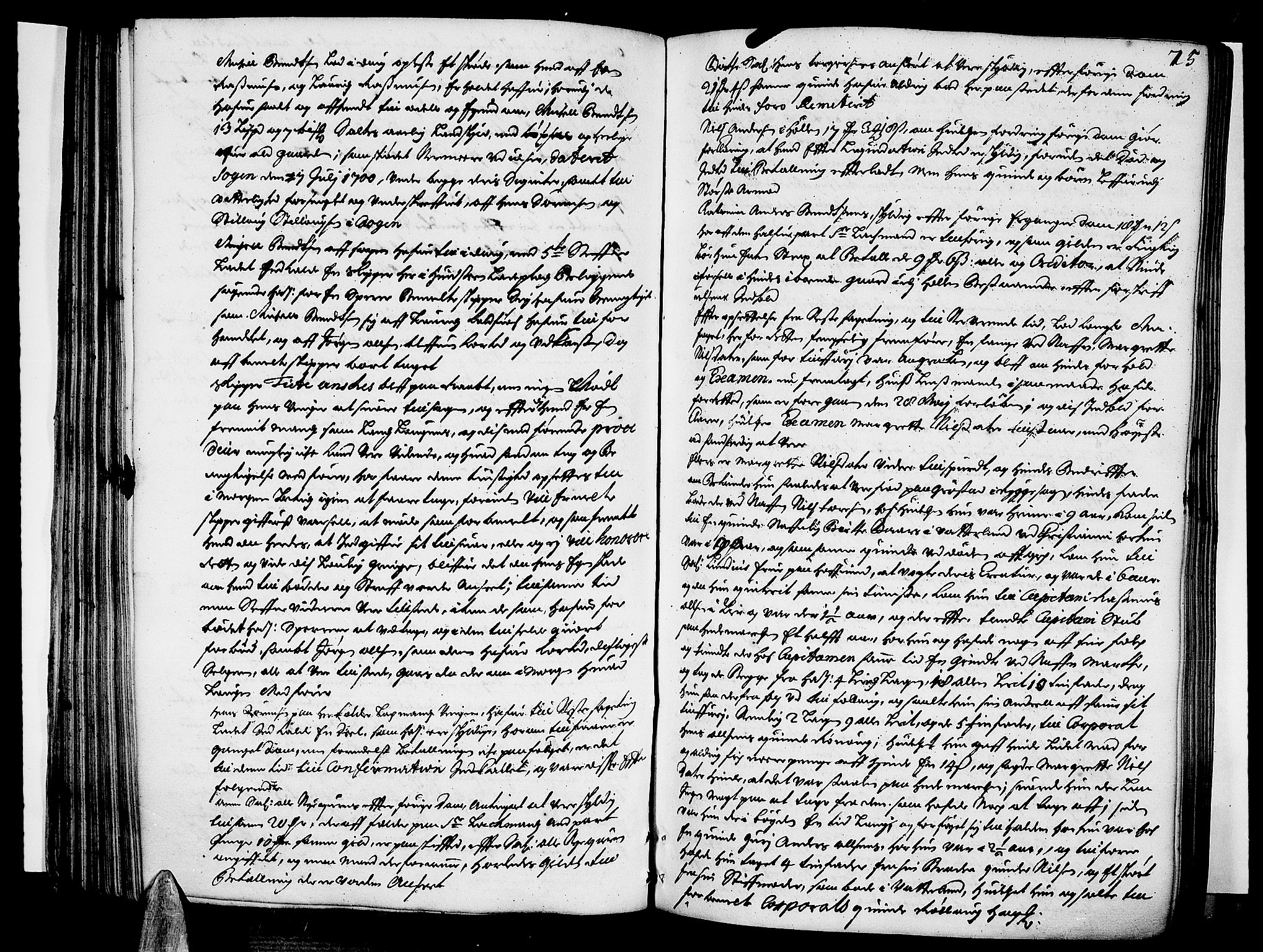 Follo sorenskriveri, AV/SAO-A-10274/F/Fb/Fba/L0027: Tingbok, 1699-1701, s. 74b-75a