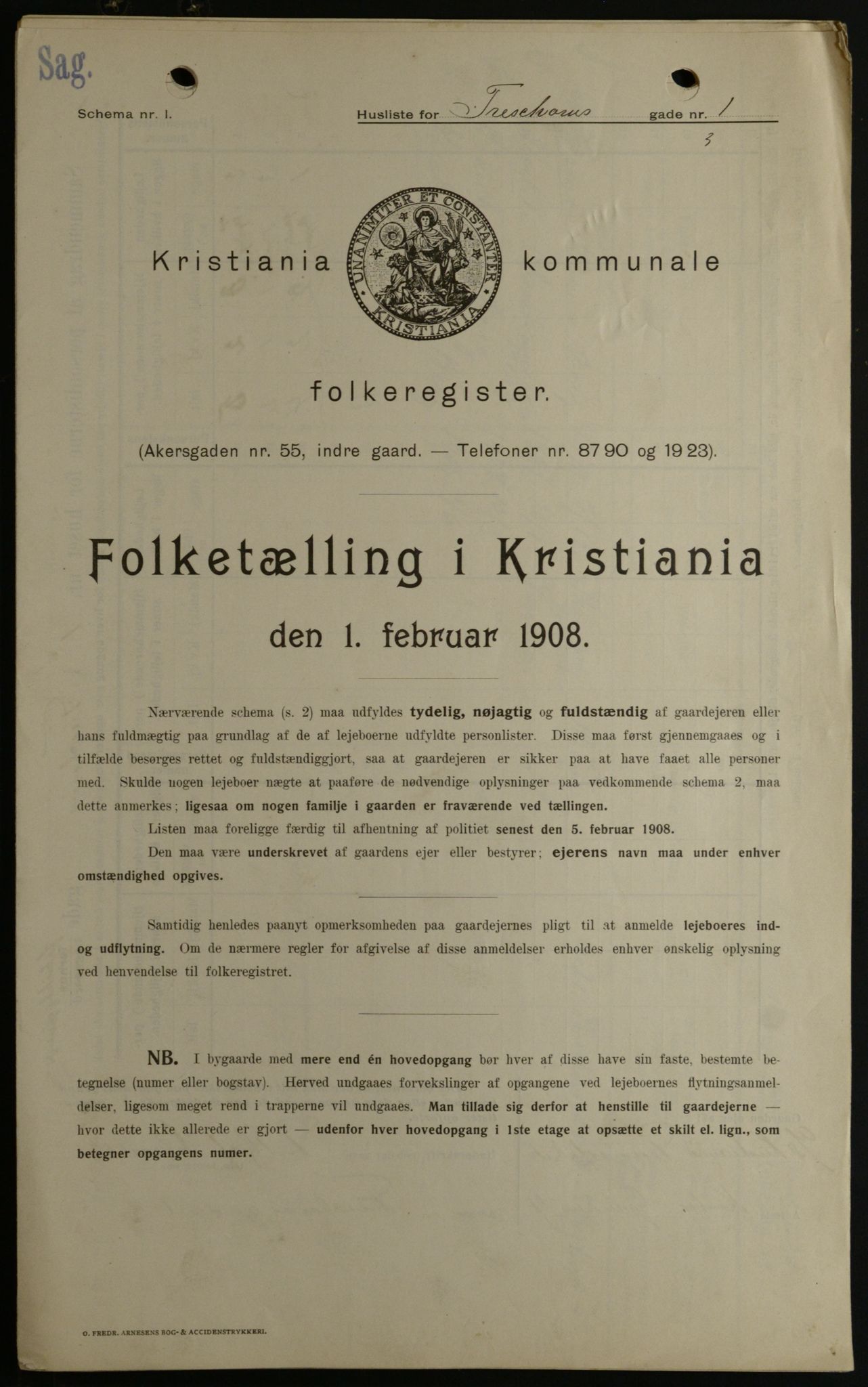 OBA, Kommunal folketelling 1.2.1908 for Kristiania kjøpstad, 1908, s. 103936