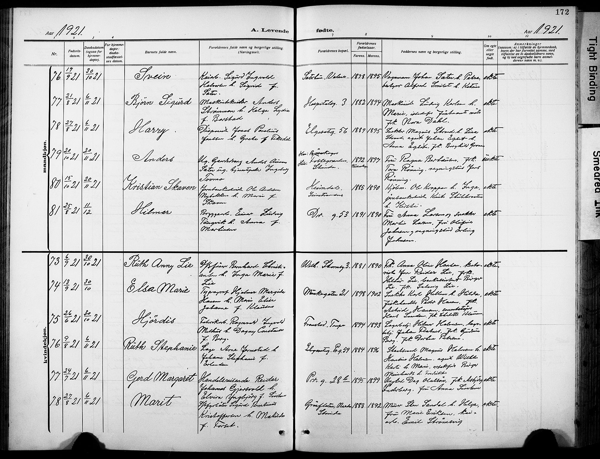 Ministerialprotokoller, klokkerbøker og fødselsregistre - Sør-Trøndelag, AV/SAT-A-1456/601/L0096: Klokkerbok nr. 601C14, 1911-1931, s. 172