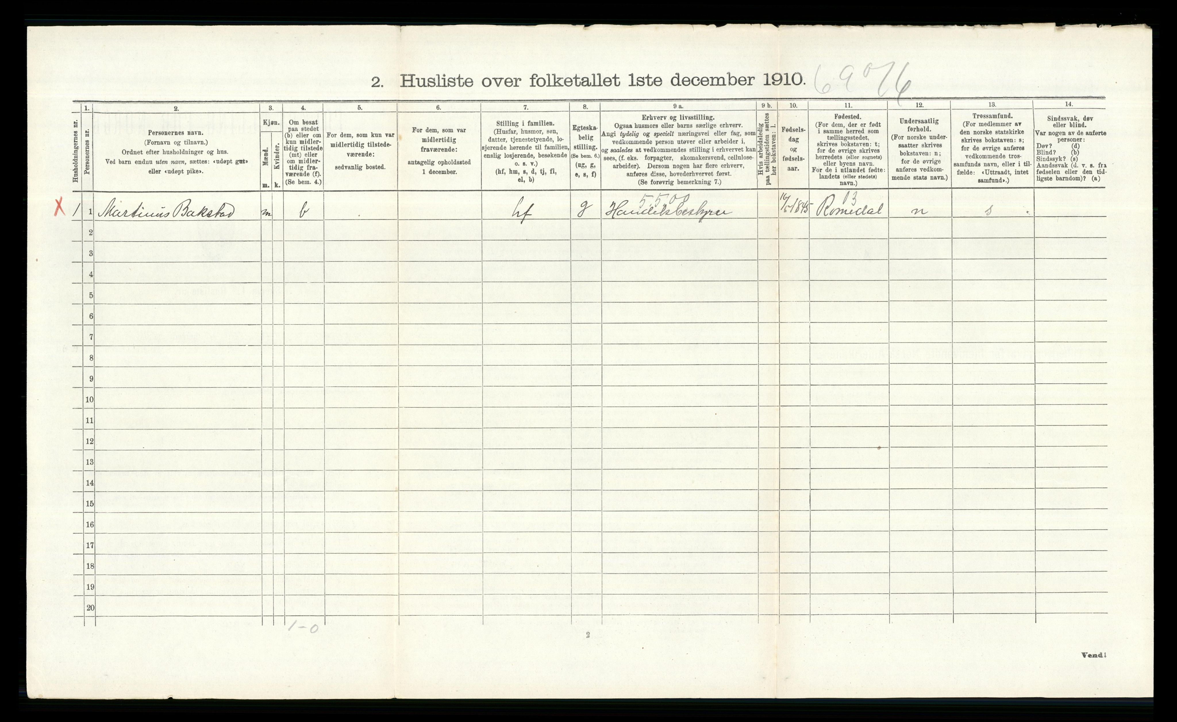 RA, Folketelling 1910 for 0417 Stange herred, 1910, s. 2461