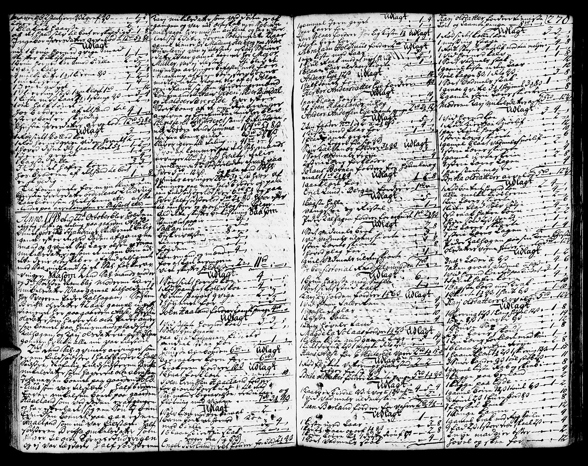 Sunnhordland sorenskrivar, SAB/A-2401/1/H/Ha/Haa/L0006: Skifteprotokollar. Register på lesesal. Fol. 1061- ut, 1743-1749, s. 269b-270a