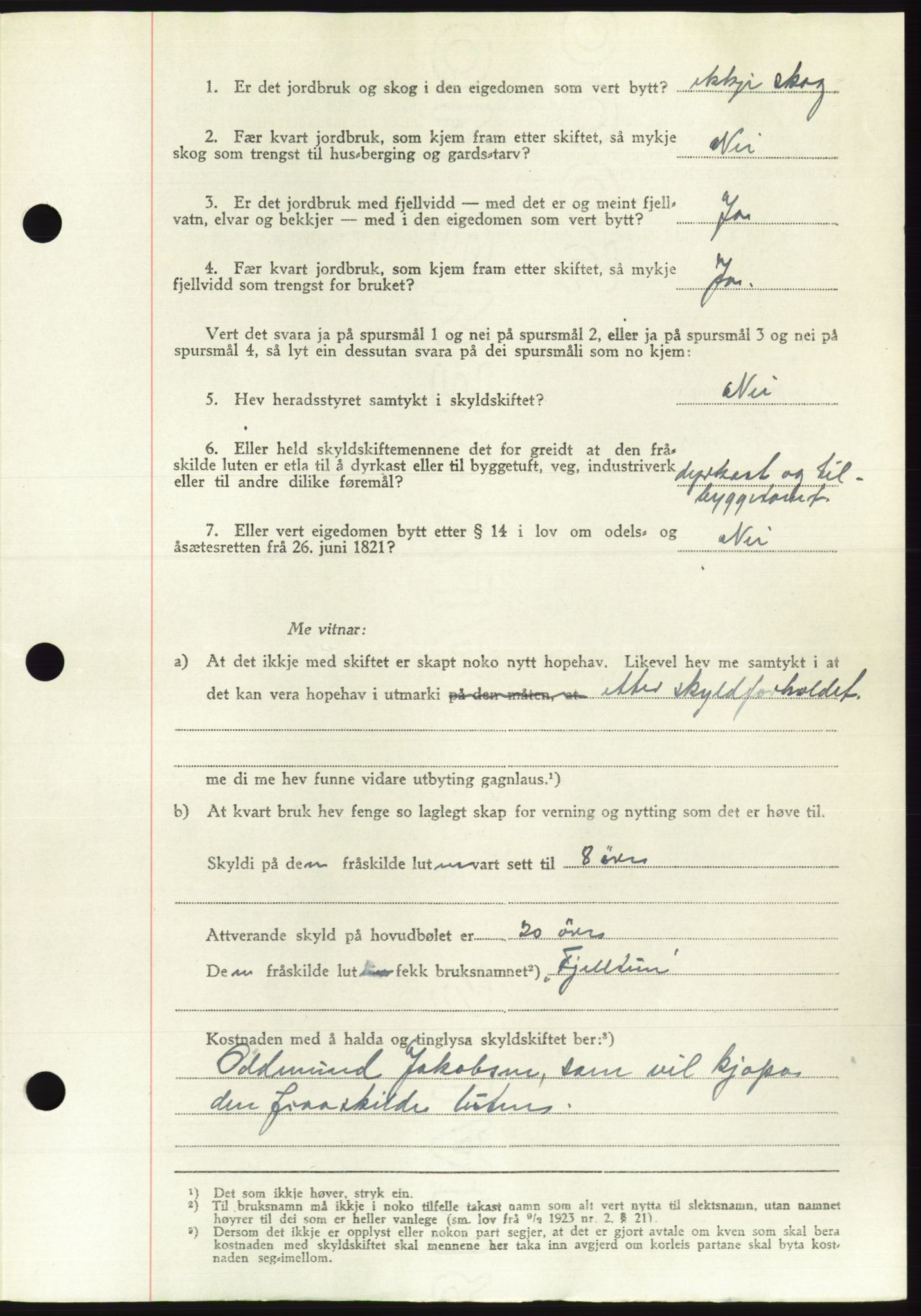 Søre Sunnmøre sorenskriveri, AV/SAT-A-4122/1/2/2C/L0084: Pantebok nr. 10A, 1949-1949, Dagboknr: 1065/1949