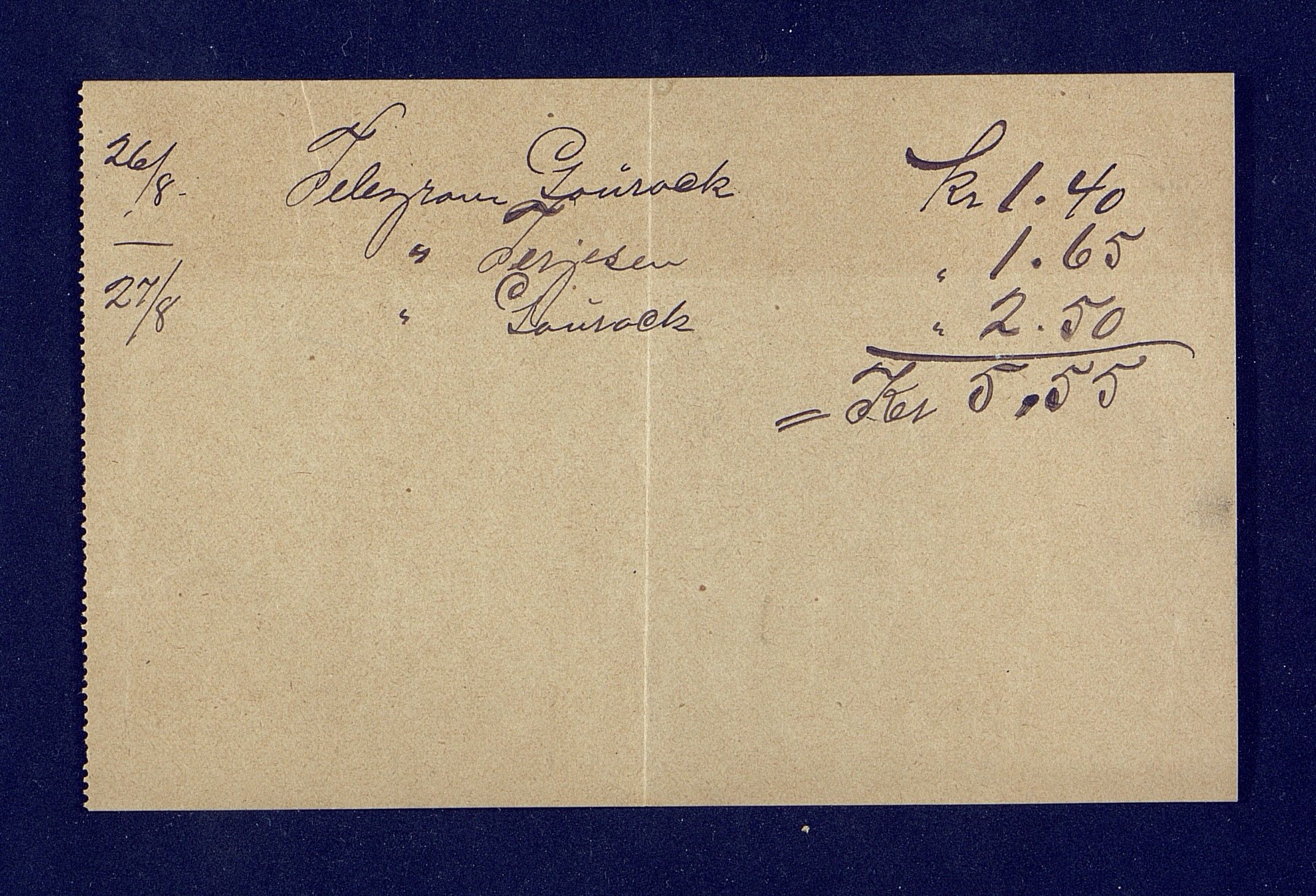 O. Terjesens rederi, AAKS/PA-2525/R/R02/L0001: Regnskapsbilag, 1884-1898