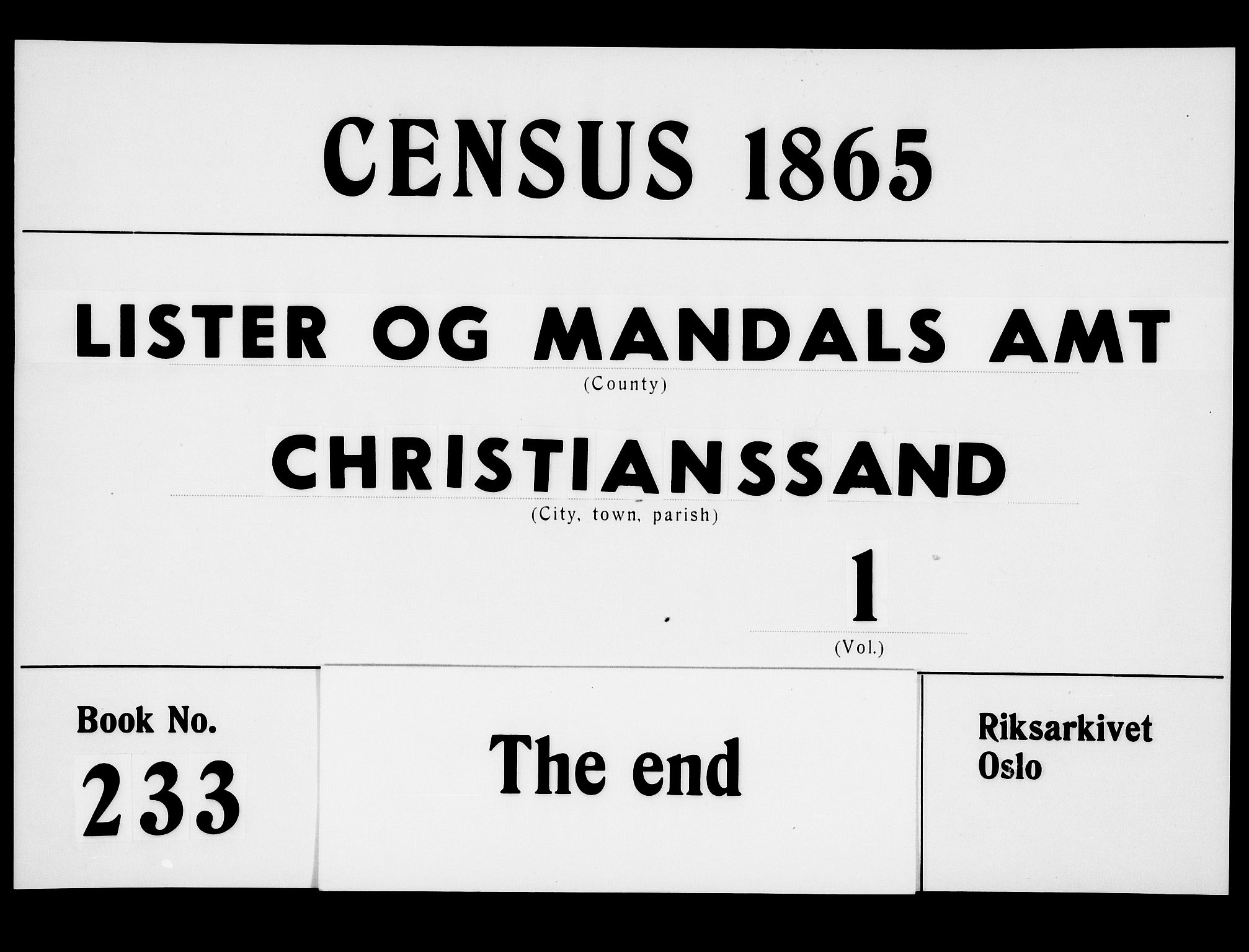 RA, Folketelling 1865 for 1001P Kristiansand prestegjeld, 1865, s. 518