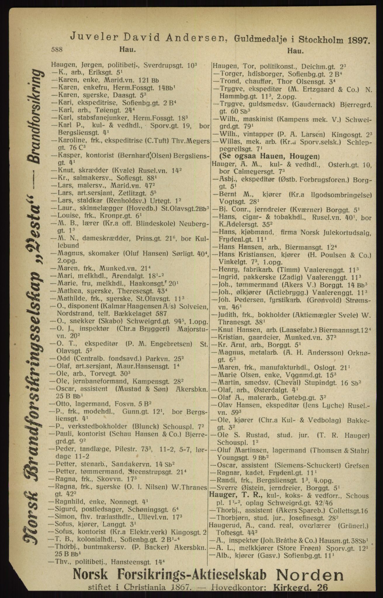Kristiania/Oslo adressebok, PUBL/-, 1916, s. 588
