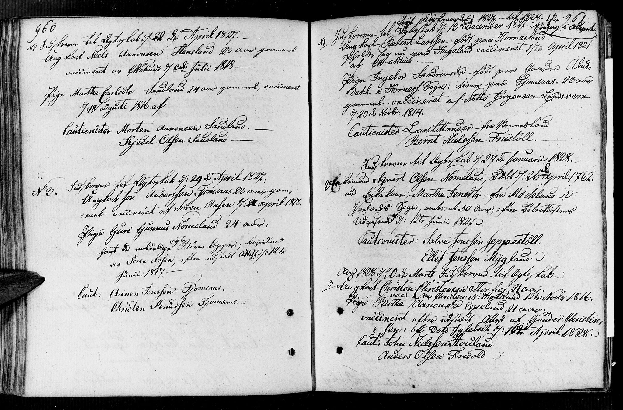 Vennesla sokneprestkontor, AV/SAK-1111-0045/Fa/Faa/L0002: Ministerialbok nr. A 2, 1785-1834, s. 960-961