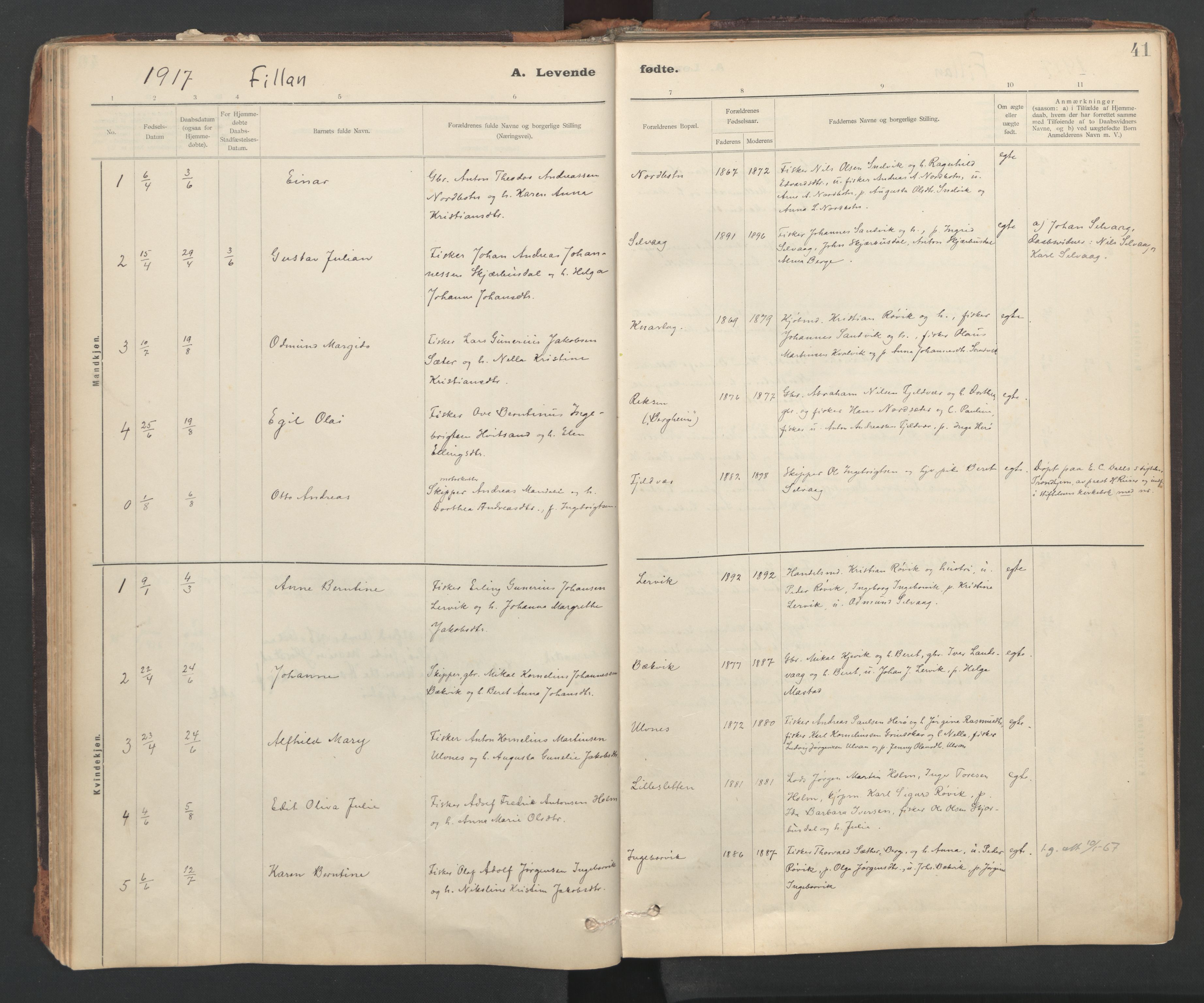 Ministerialprotokoller, klokkerbøker og fødselsregistre - Sør-Trøndelag, SAT/A-1456/637/L0559: Ministerialbok nr. 637A02, 1899-1923, s. 41