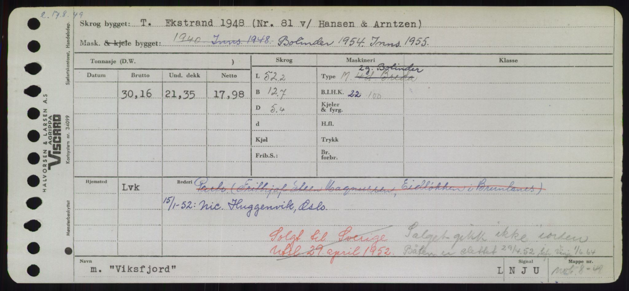 Sjøfartsdirektoratet med forløpere, Skipsmålingen, RA/S-1627/H/Hd/L0041: Fartøy, Vi-Ås, s. 191