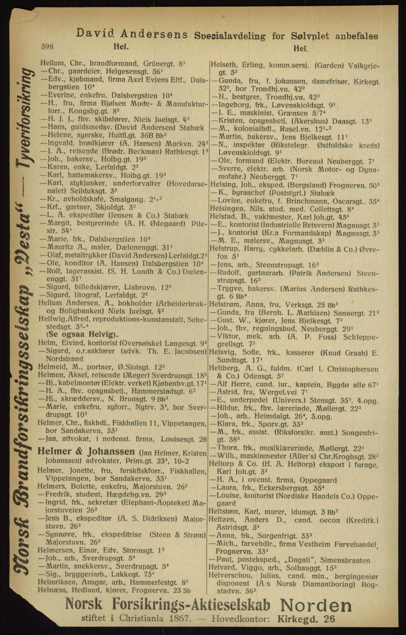 Kristiania/Oslo adressebok, PUBL/-, 1916, s. 598