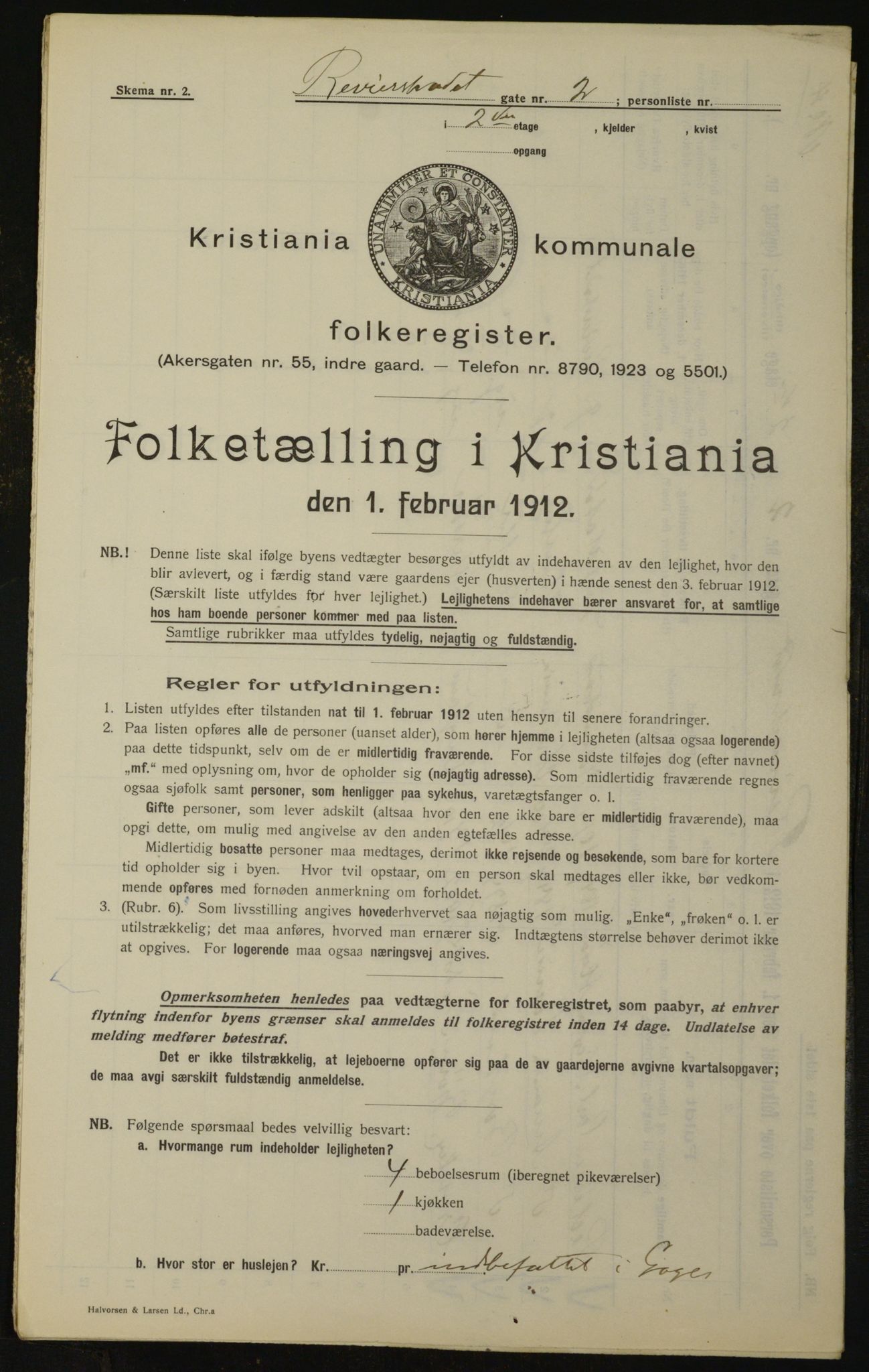 OBA, Kommunal folketelling 1.2.1912 for Kristiania, 1912, s. 83051