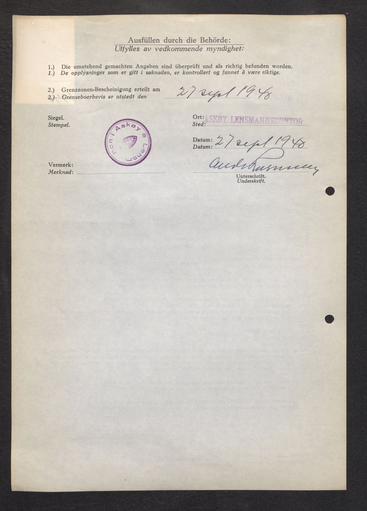 Lensmannen i Askøy, SAB/A-31001/0026/L0003: Søknader om grensebuarbevis 1 - 425, 1940, s. 382
