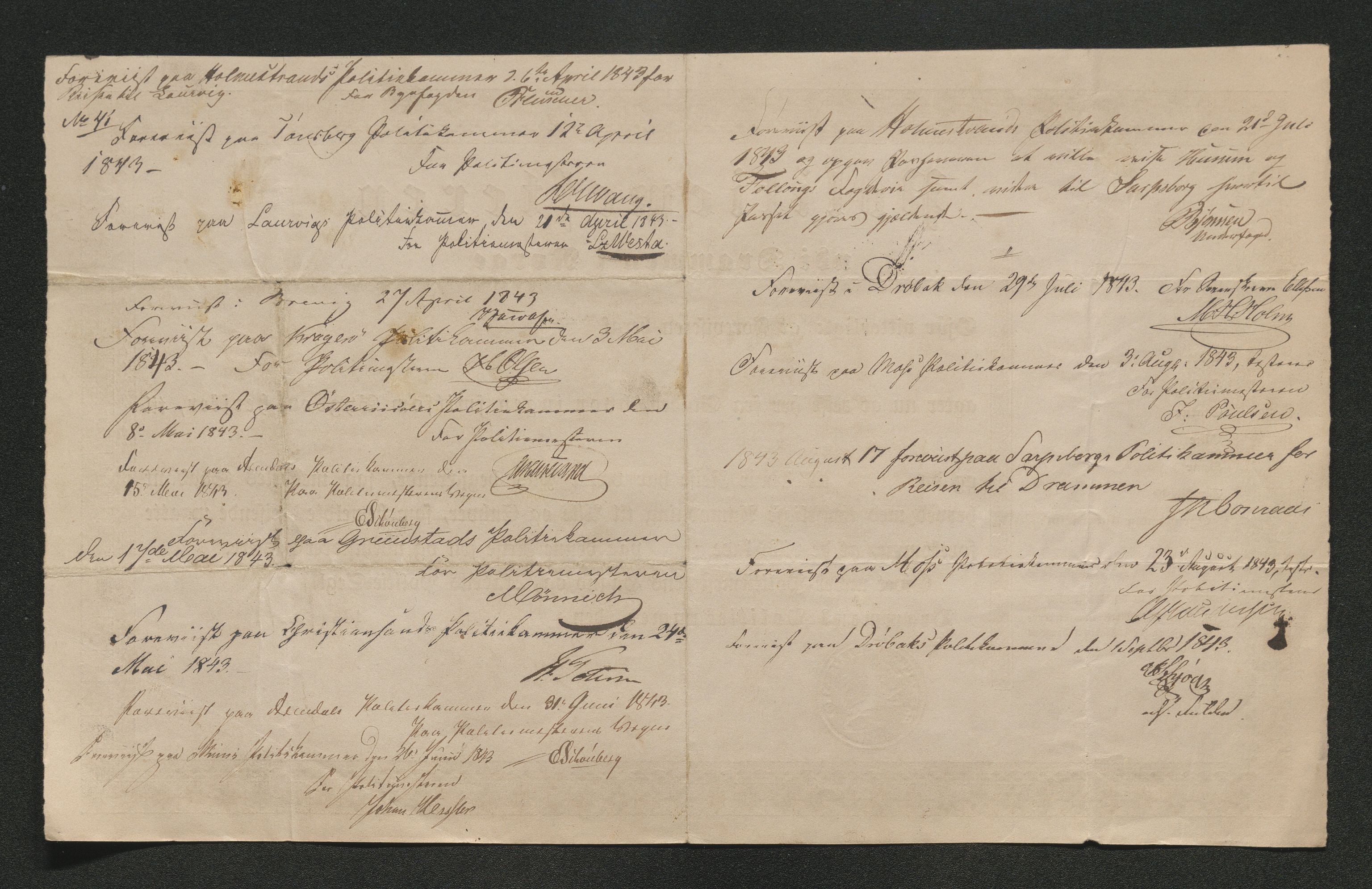 Drammen politikammer, SAKO/A-623/I/Ia/Iab/L0007: Innleverte pass, 1843-1844, s. 234