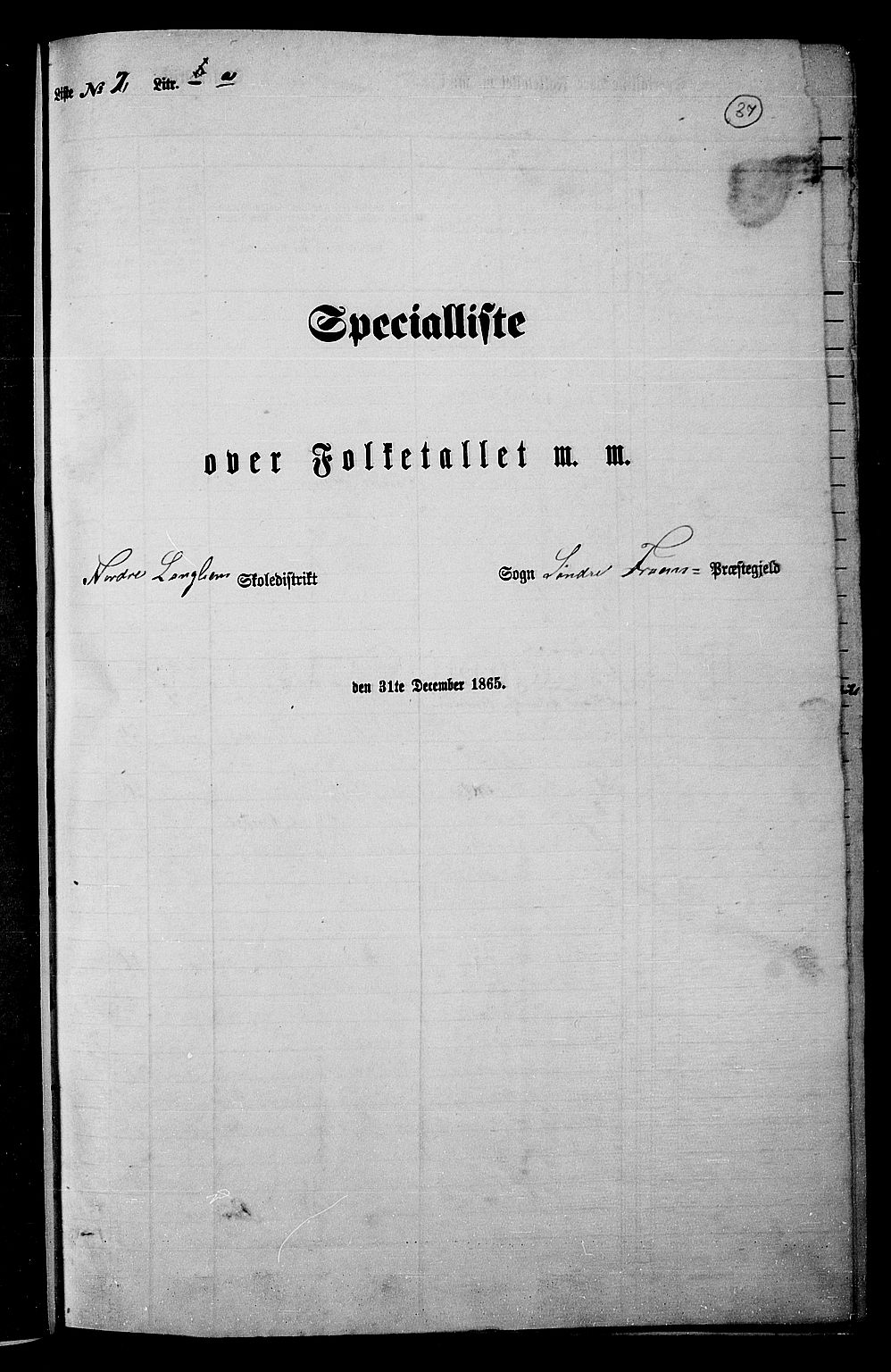 RA, Folketelling 1865 for 0519P Sør-Fron prestegjeld, 1865, s. 32