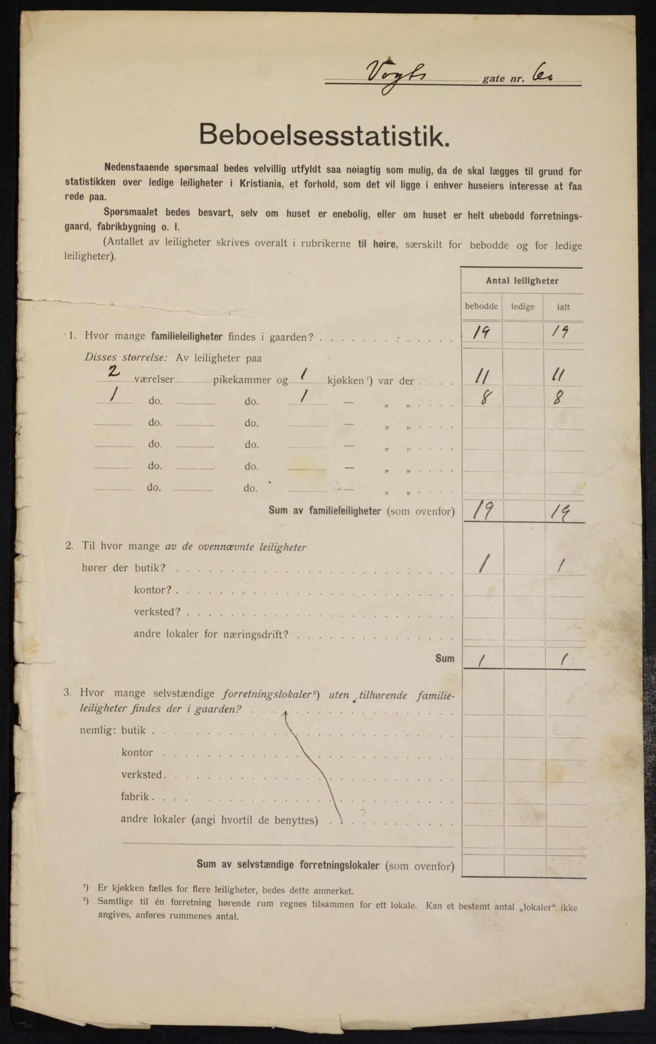 OBA, Kommunal folketelling 1.2.1912 for Kristiania, 1912, s. 125366