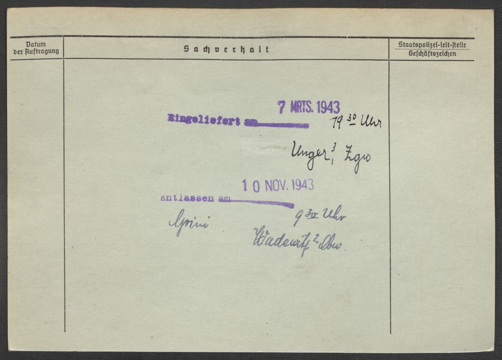 Befehlshaber der Sicherheitspolizei und des SD, RA/RAFA-5969/E/Ea/Eaa/L0003: Register over norske fanger i Møllergata 19: Eng-Hag, 1940-1945, s. 341