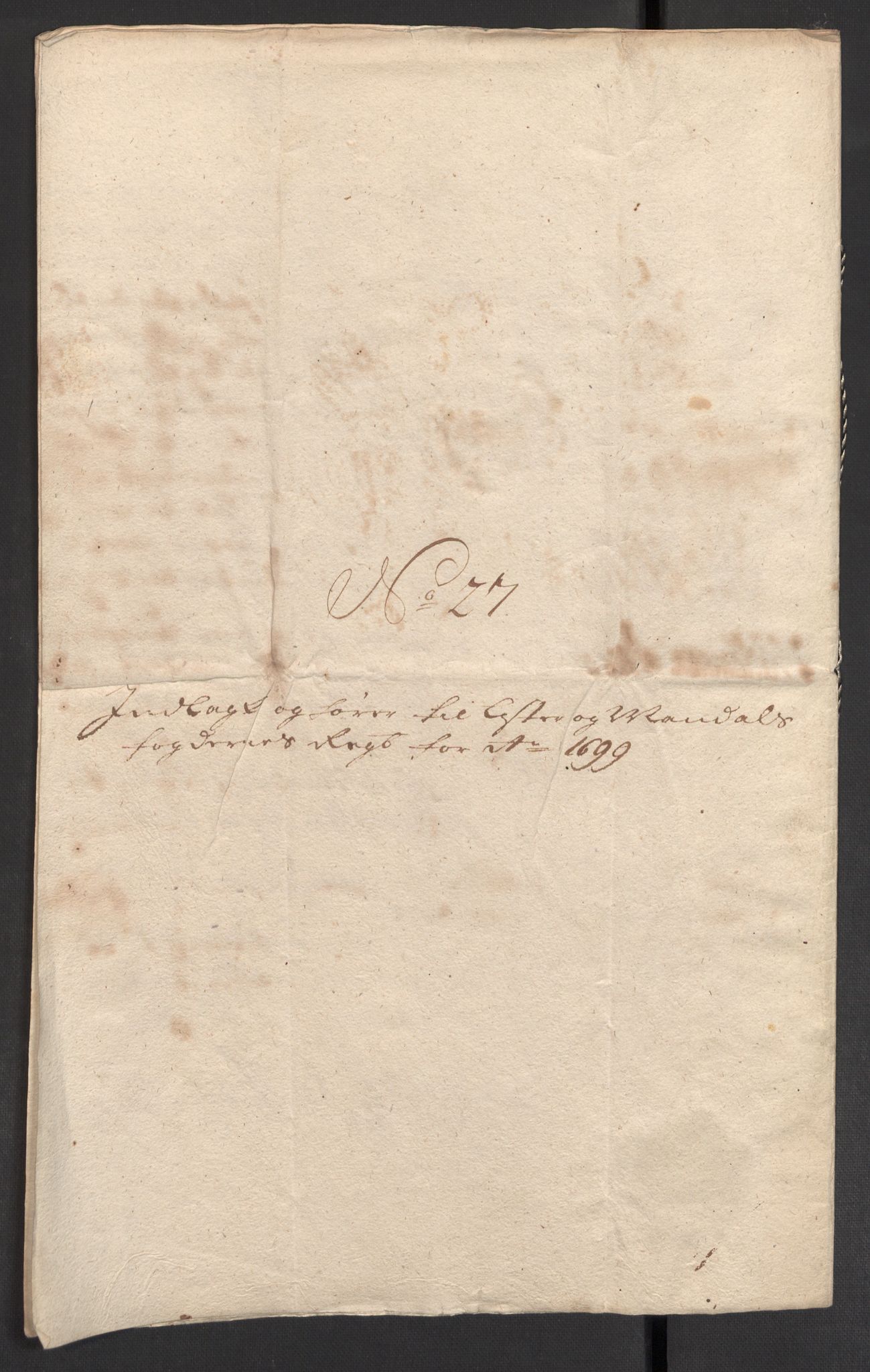 Rentekammeret inntil 1814, Reviderte regnskaper, Fogderegnskap, AV/RA-EA-4092/R43/L2547: Fogderegnskap Lista og Mandal, 1698-1699, s. 326