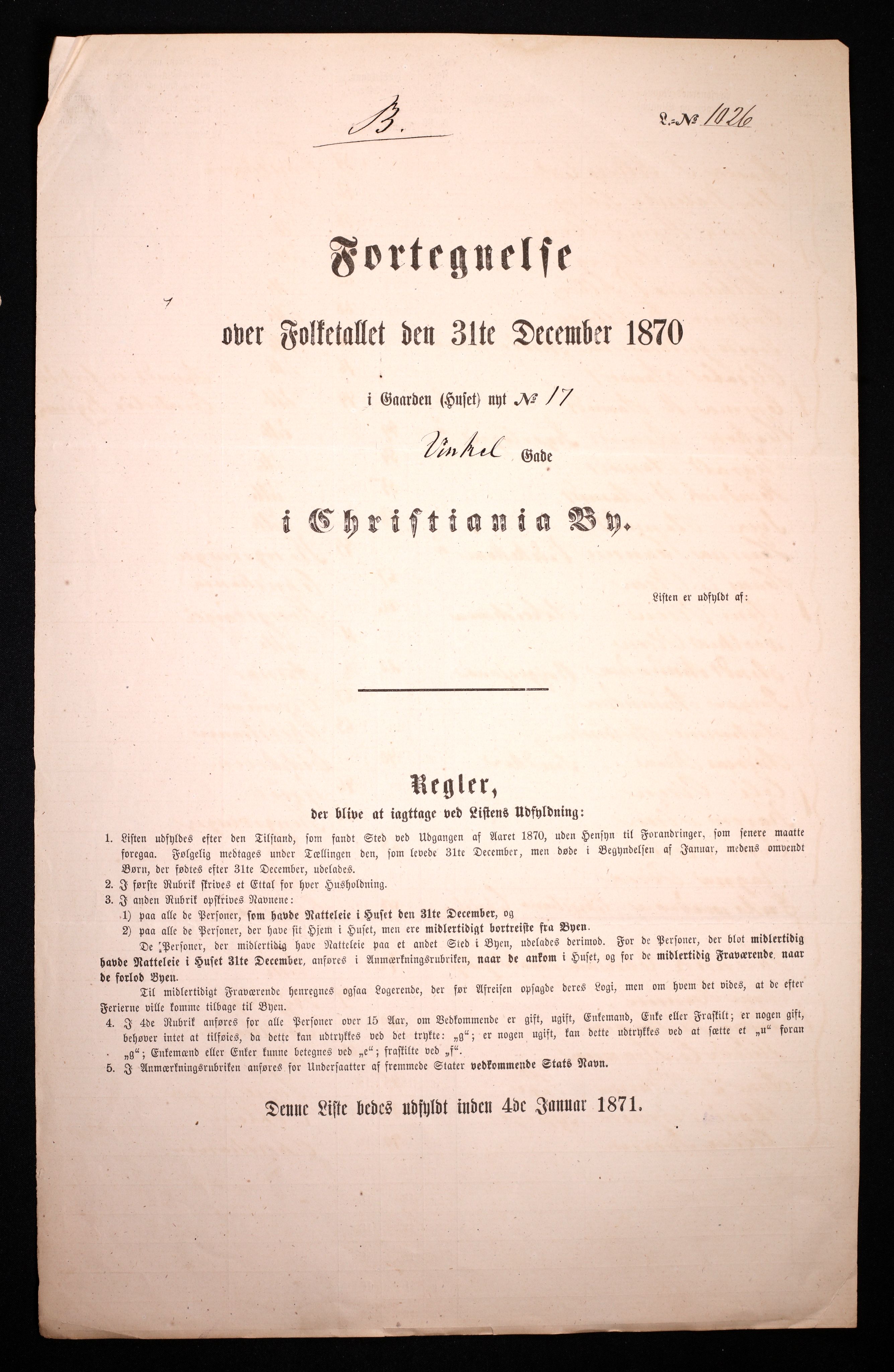 RA, Folketelling 1870 for 0301 Kristiania kjøpstad, 1870, s. 4598