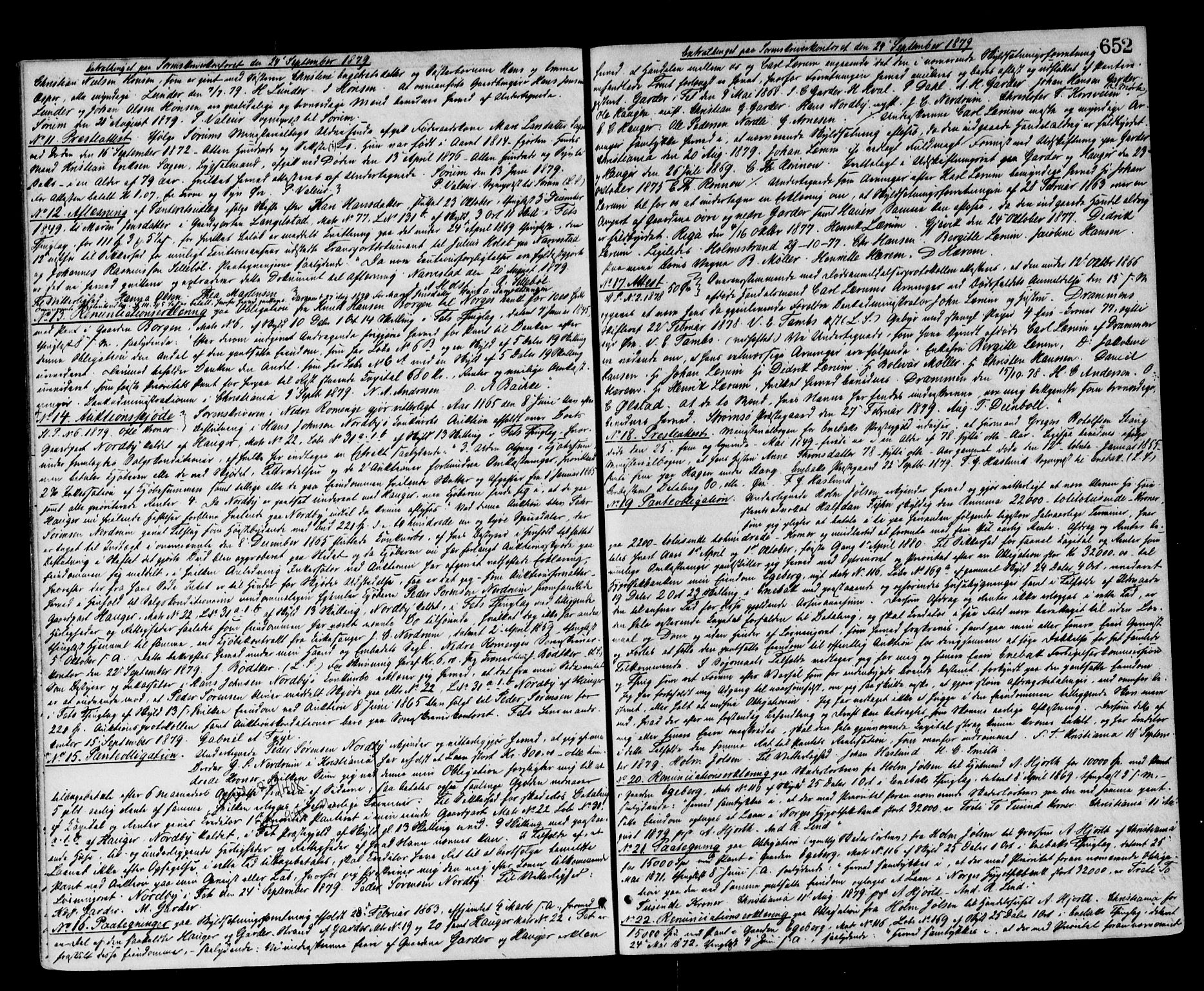 Nedre Romerike sorenskriveri, SAO/A-10469/G/Gb/Gba/L0029: Pantebok nr. 22, 1874-1880, s. 652