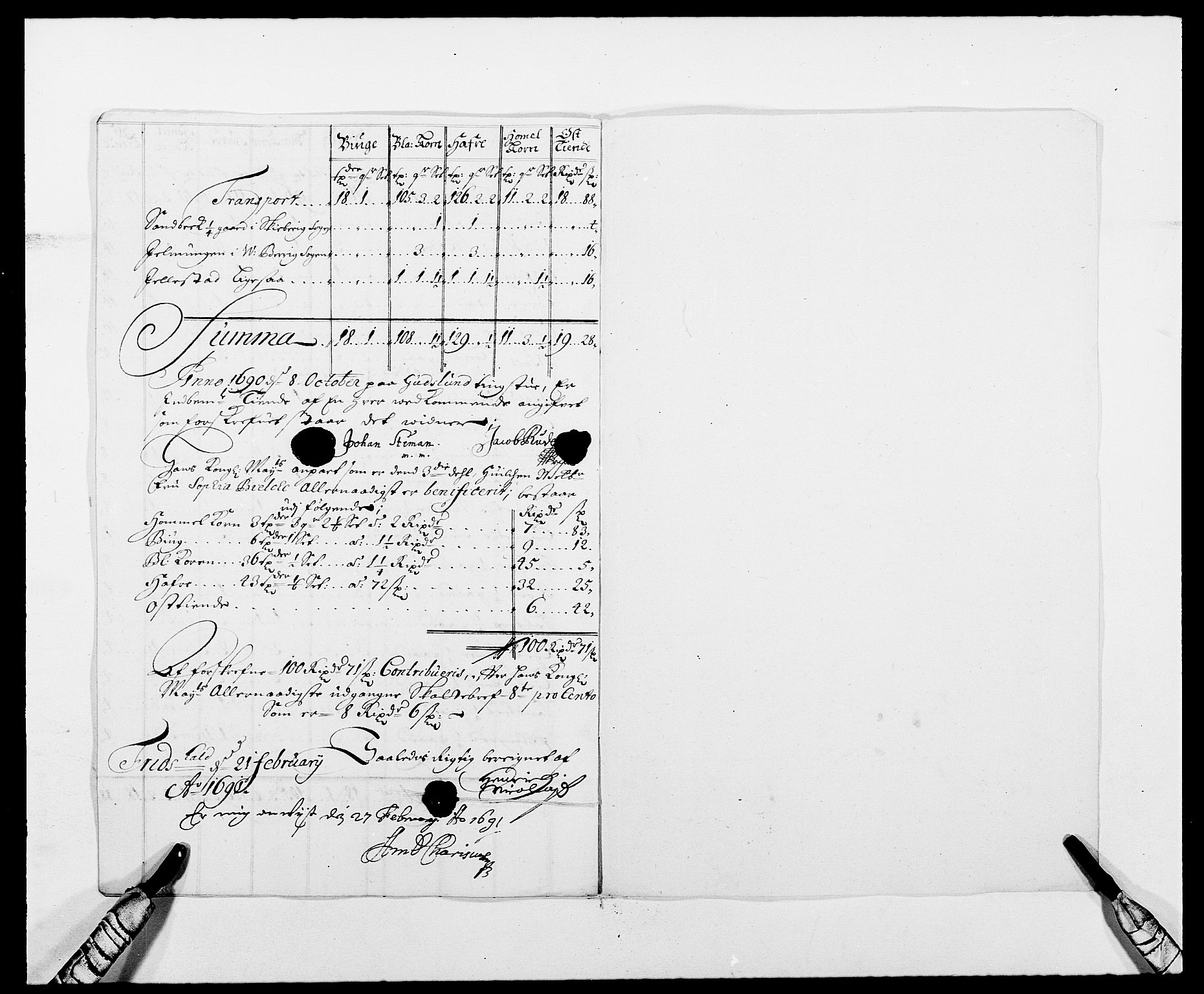 Rentekammeret inntil 1814, Reviderte regnskaper, Fogderegnskap, AV/RA-EA-4092/R01/L0010: Fogderegnskap Idd og Marker, 1690-1691, s. 156