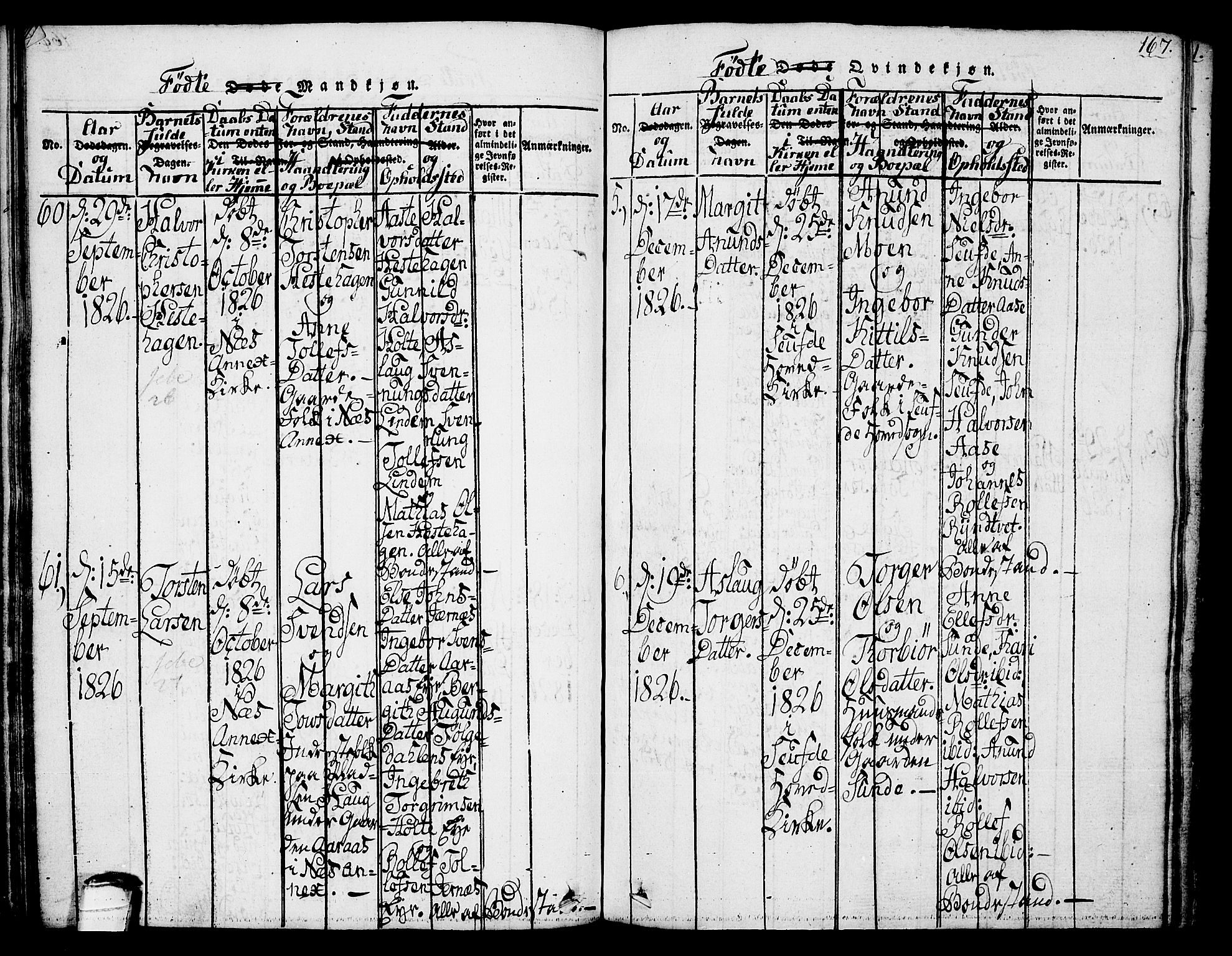 Sauherad kirkebøker, SAKO/A-298/G/Ga/L0001: Klokkerbok nr. I 1, 1815-1827, s. 167
